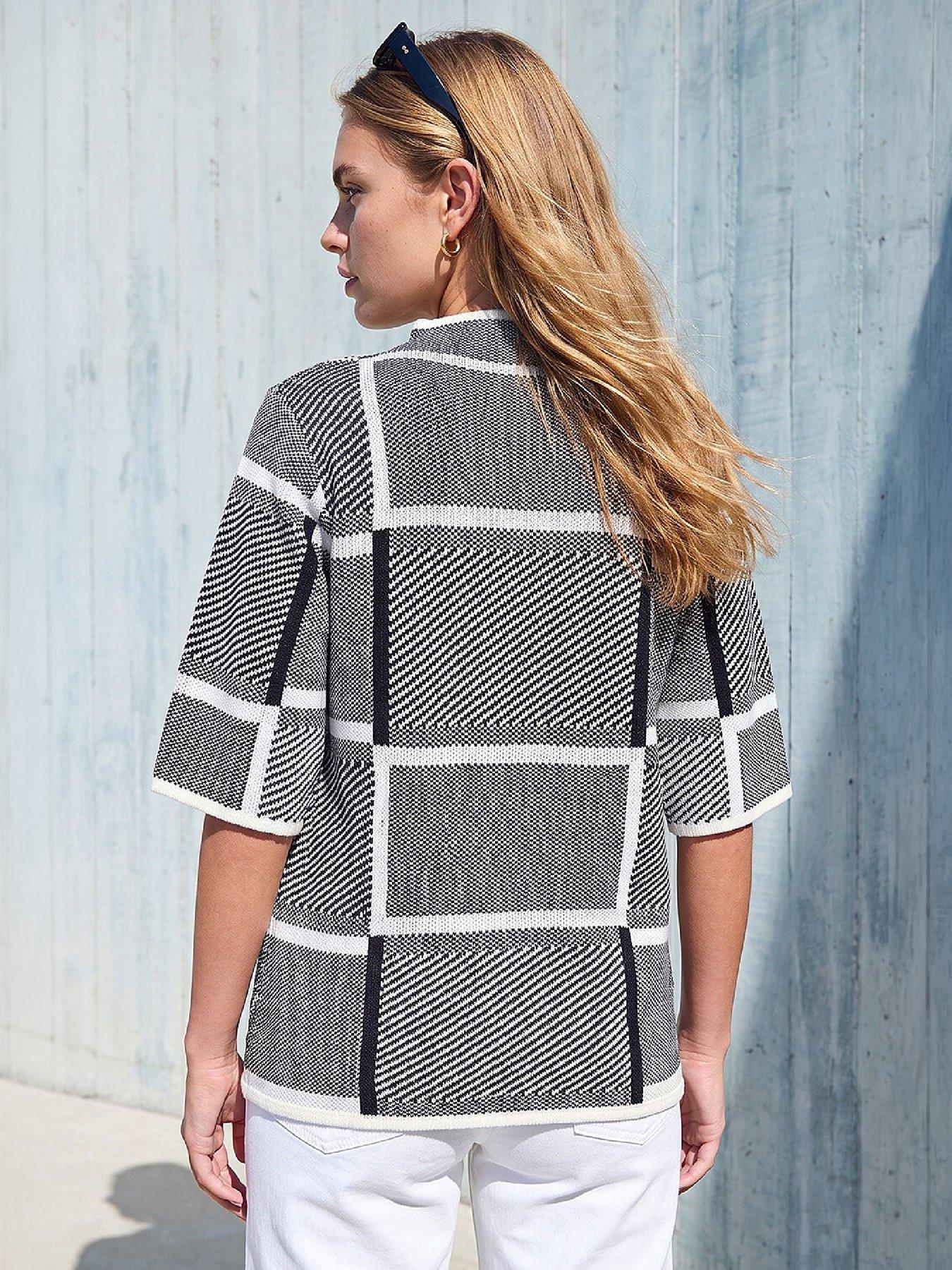 Image 3 of 4 of Roman Check Short Sleeve Jumper