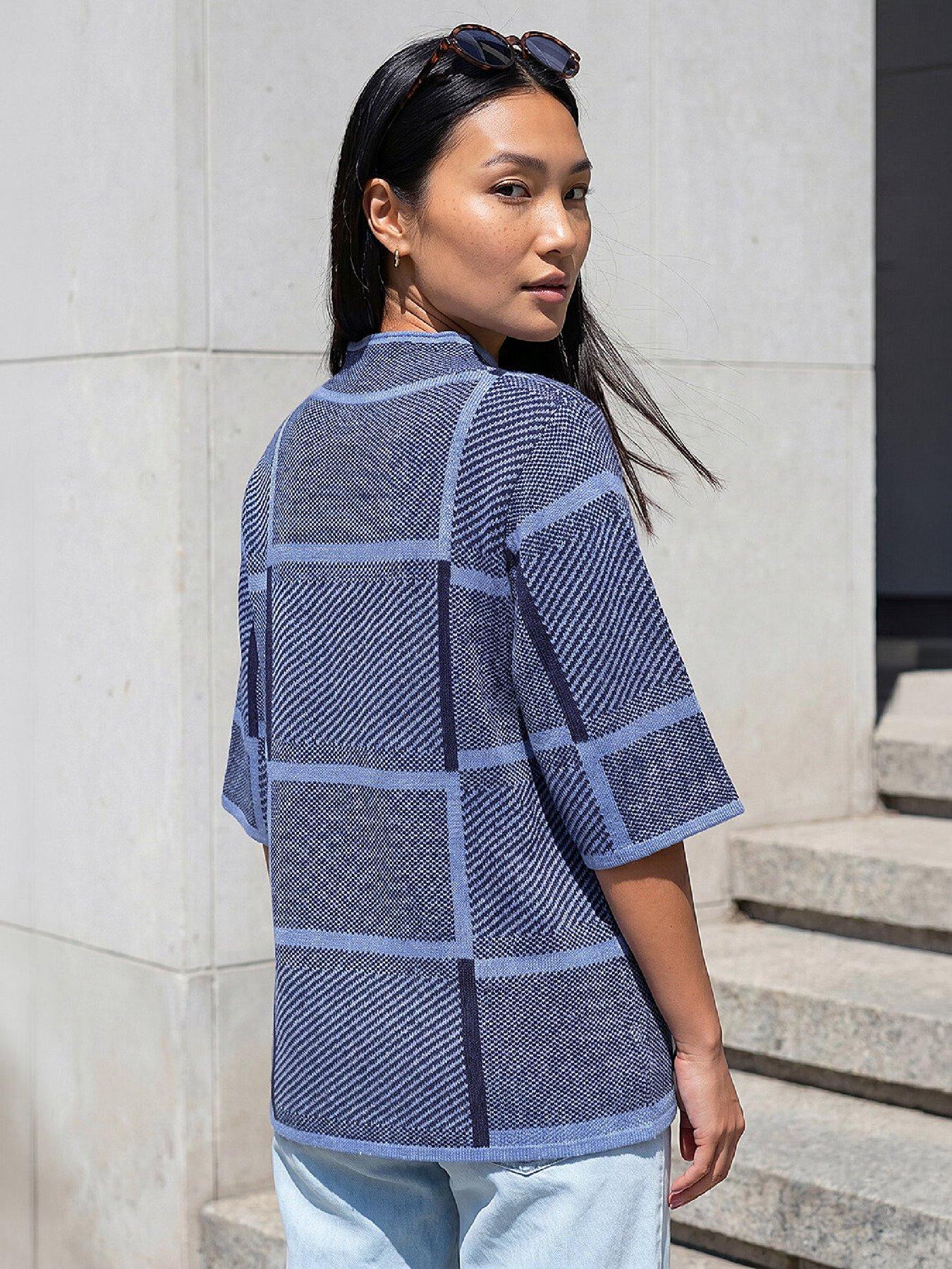 Image 3 of 4 of Roman Check Short Sleeve Jumper