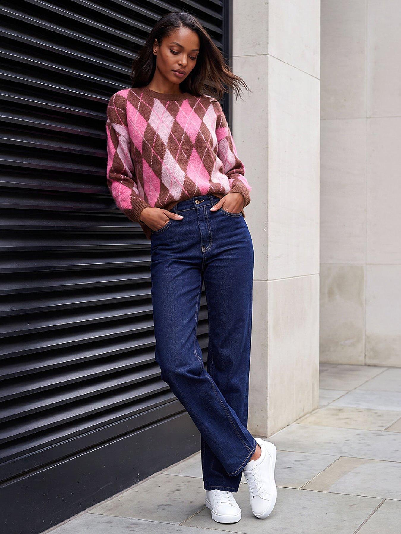 Image 3 of 4 of Roman Soft Knit Argyle Crew Jumper
