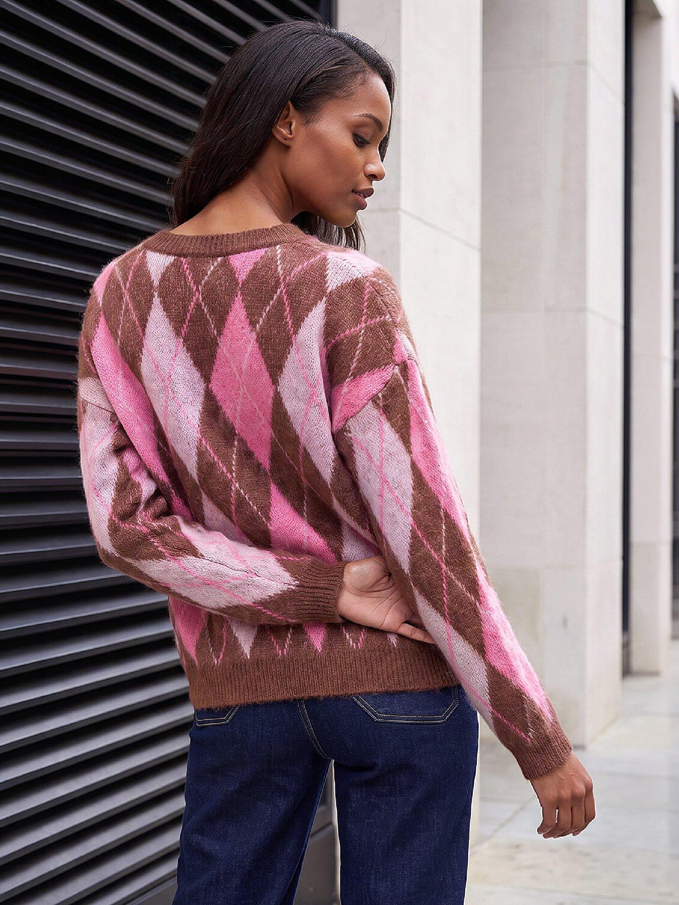 Image 4 of 4 of Roman Soft Knit Argyle Crew Jumper