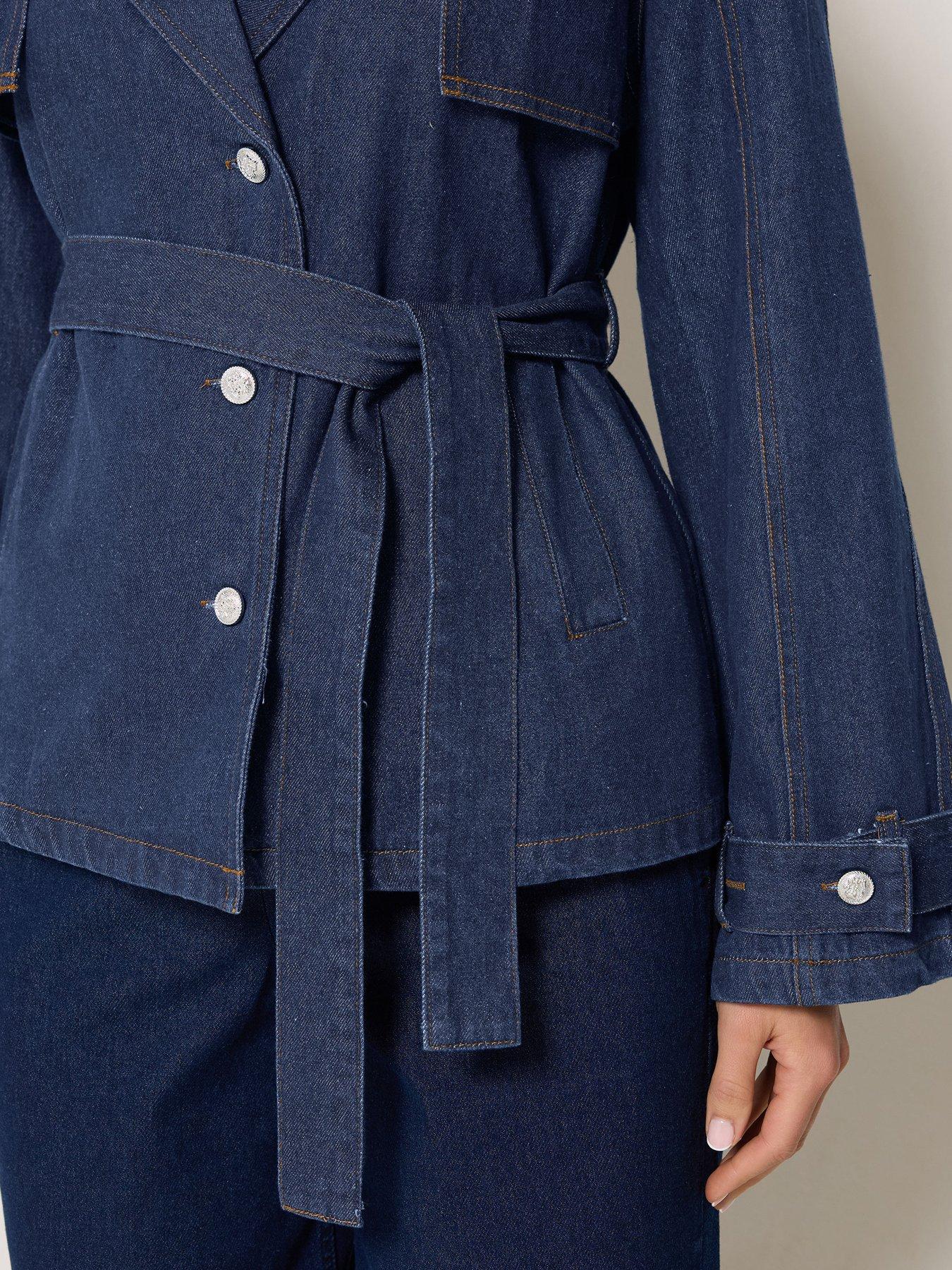 Image 4 of 4 of Long Tall Sally Tall Denim Short Trench Coat