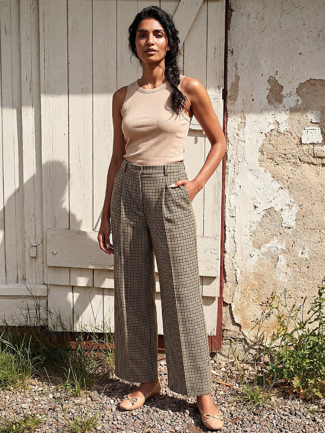 Roman Tweed Wide Leg Trouser