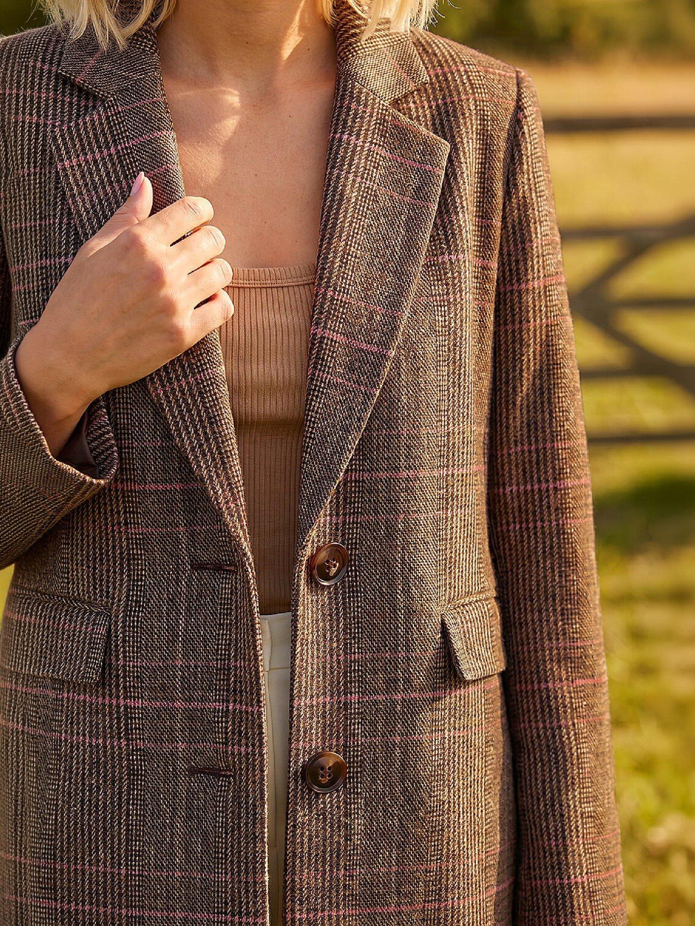 Image 2 of 4 of Roman Petite Button Check Coat