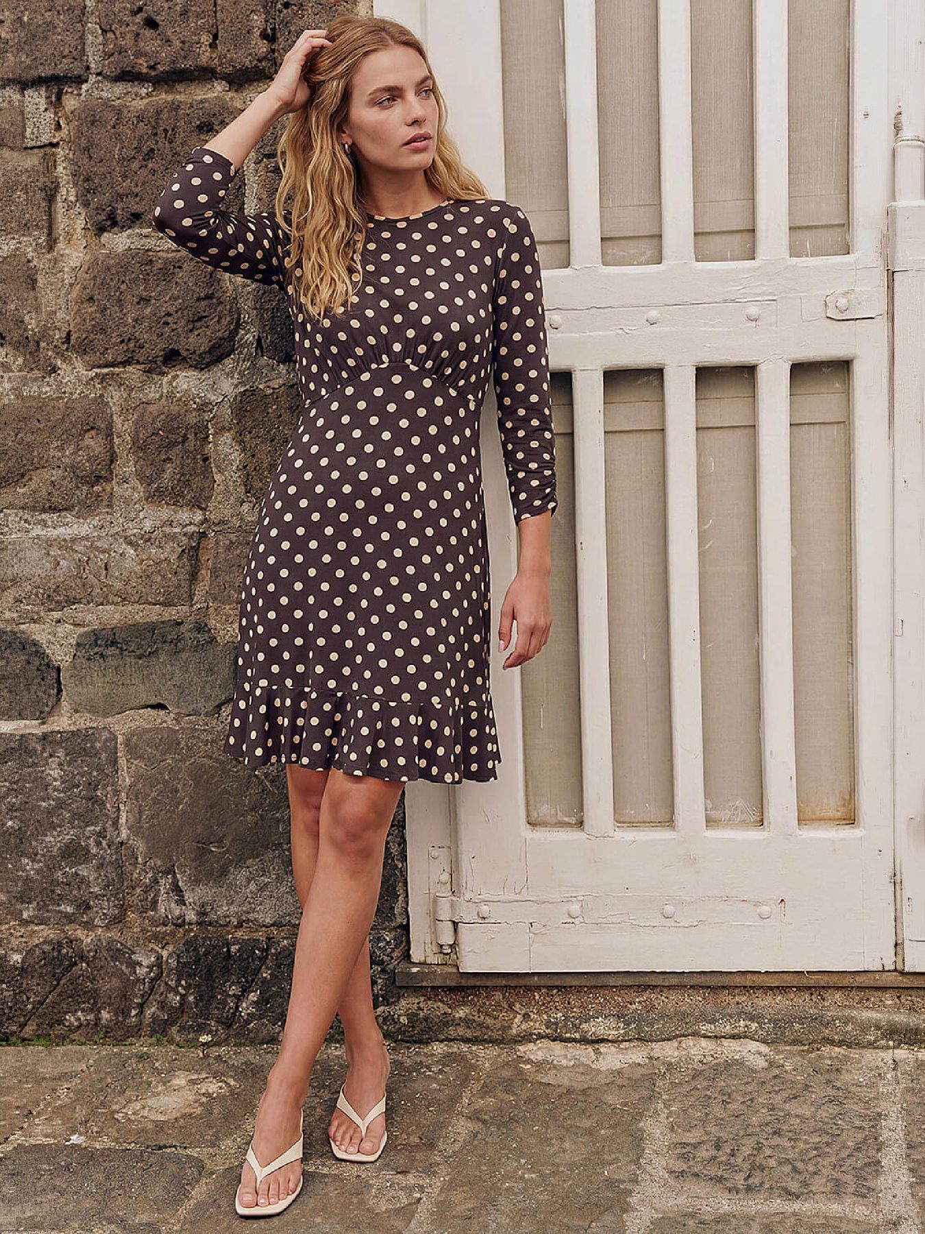 Image 4 of 4 of Roman Polka Dot Frill Dress
