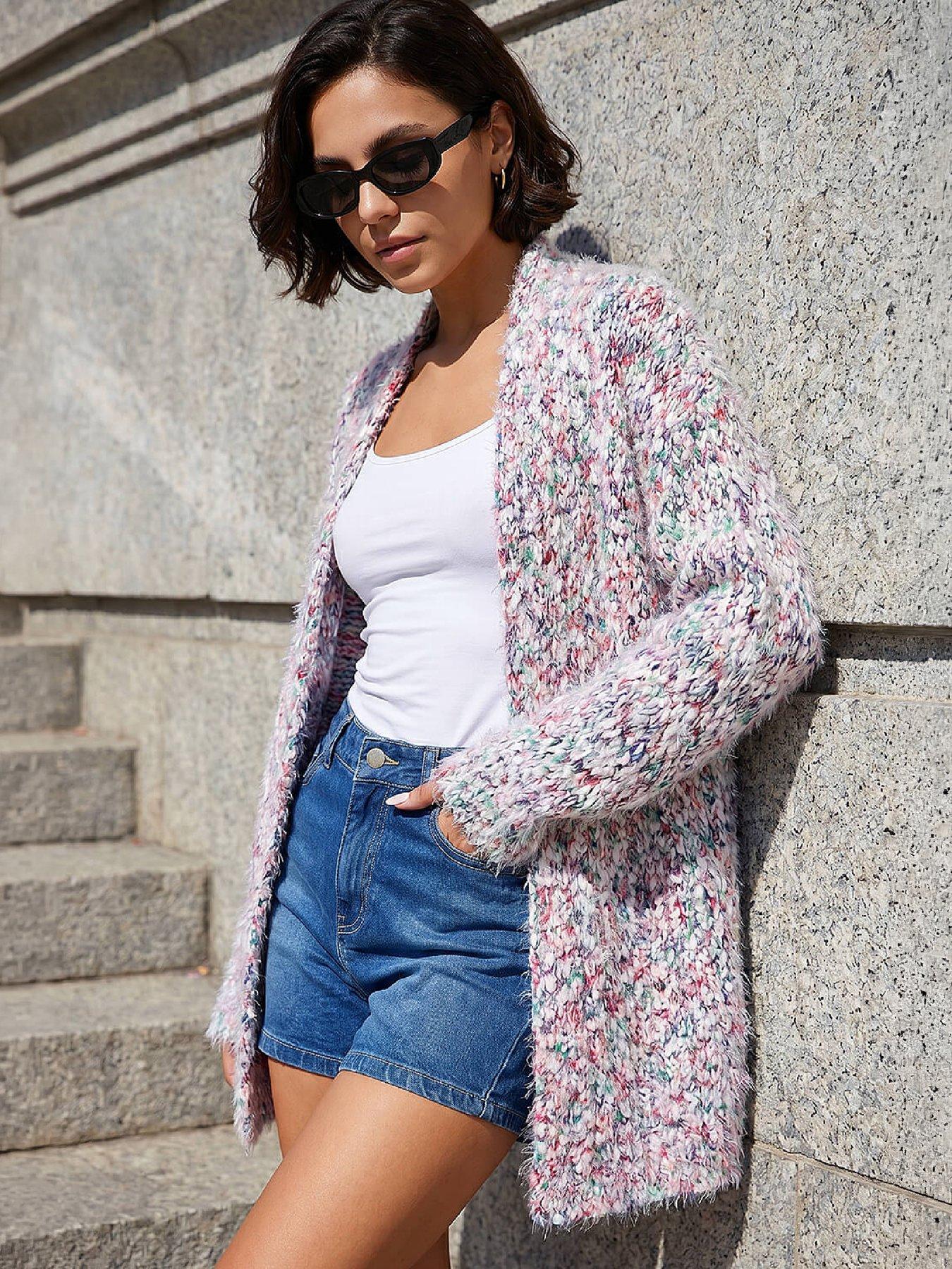 Roman Fluffy Nep Long Cardigan