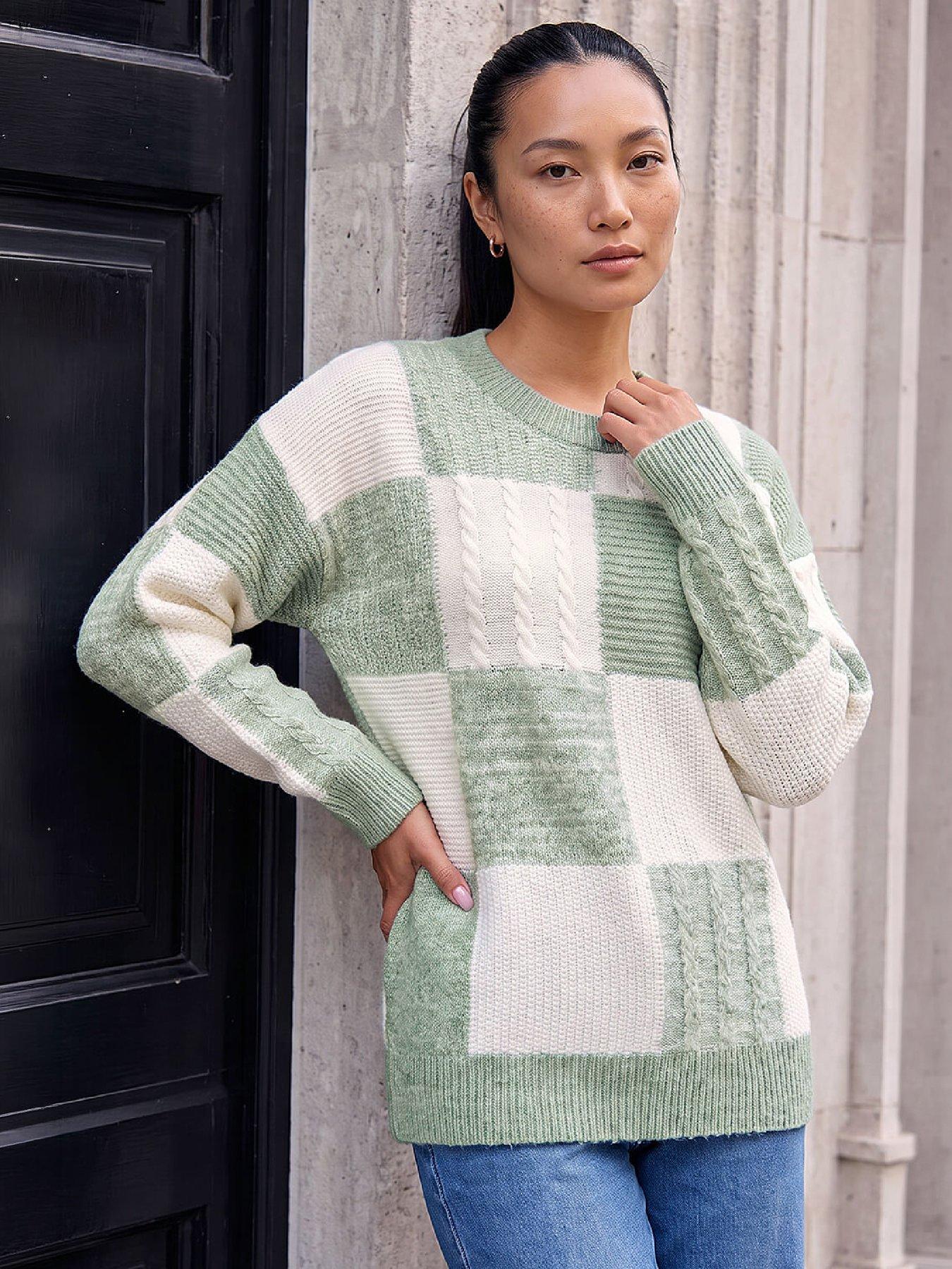 Roman Patchwork Cable Knit Jumper