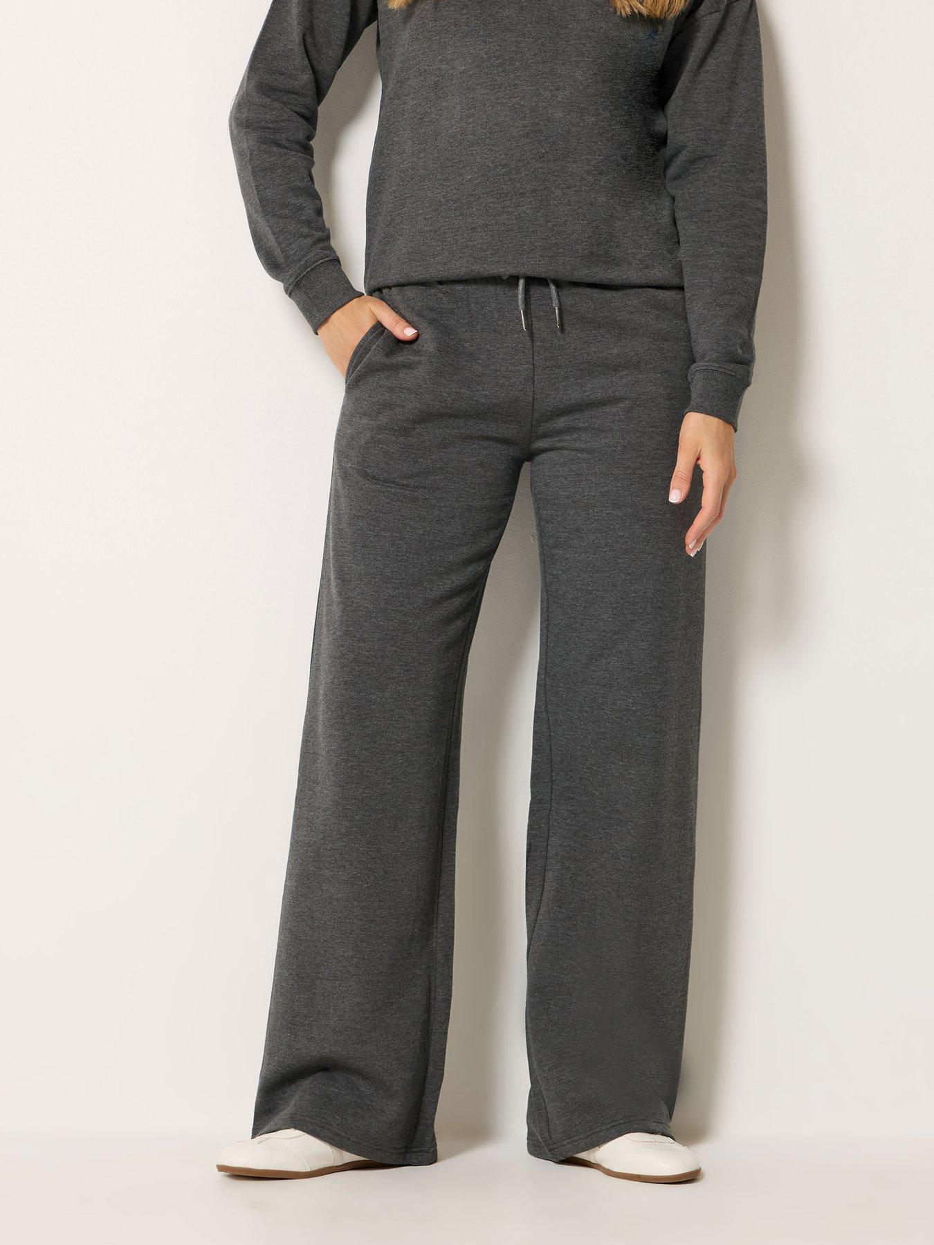 Long Tall Sally Wide Leg 36" Joggers - Grey