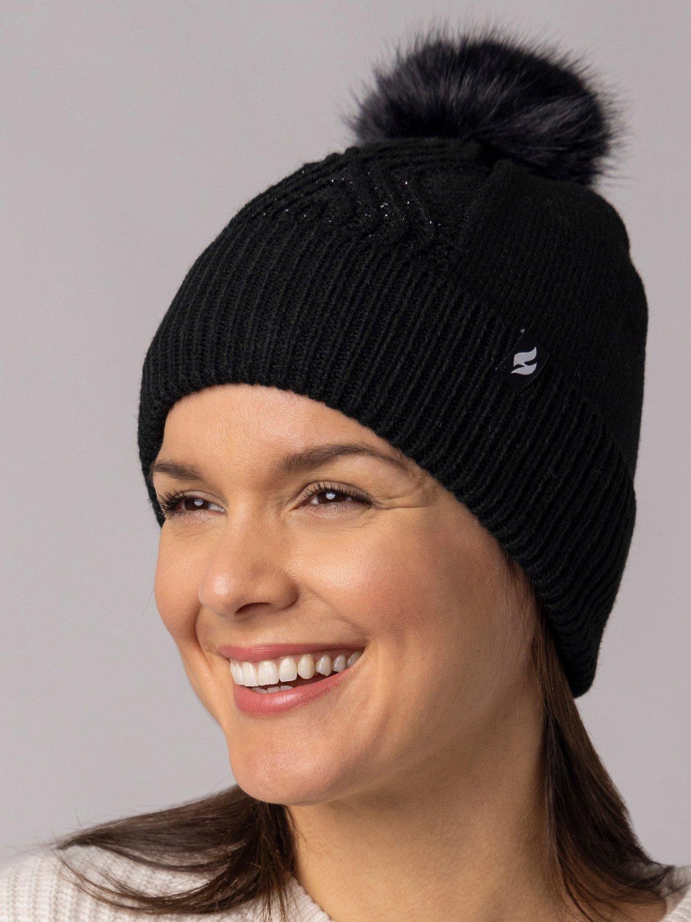 Image 2 of 4 of Heat Holders HEAT HOLDERS CENTRE CABLE HAT WITH LUREX - BLACK