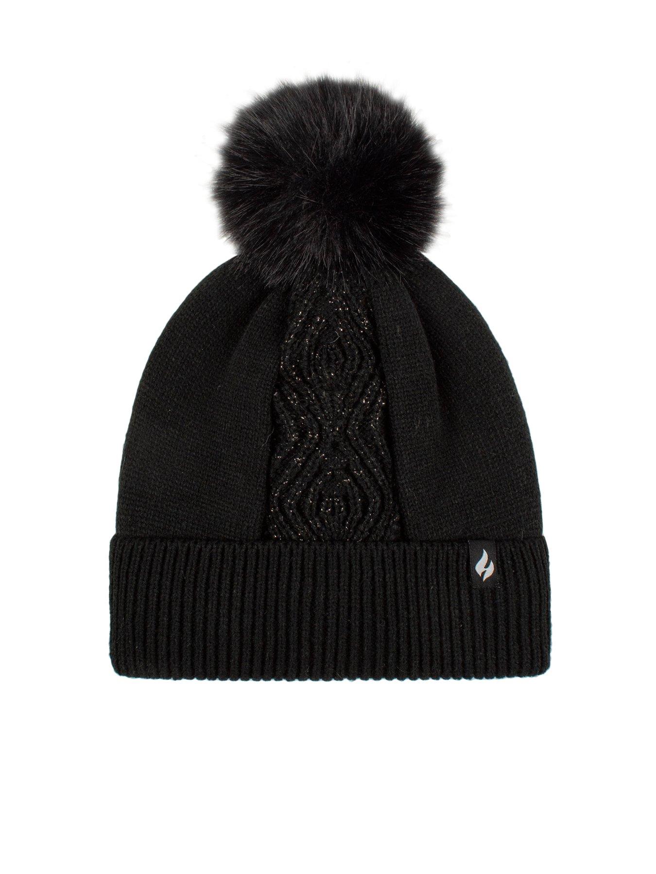 Image 3 of 4 of Heat Holders HEAT HOLDERS CENTRE CABLE HAT WITH LUREX - BLACK