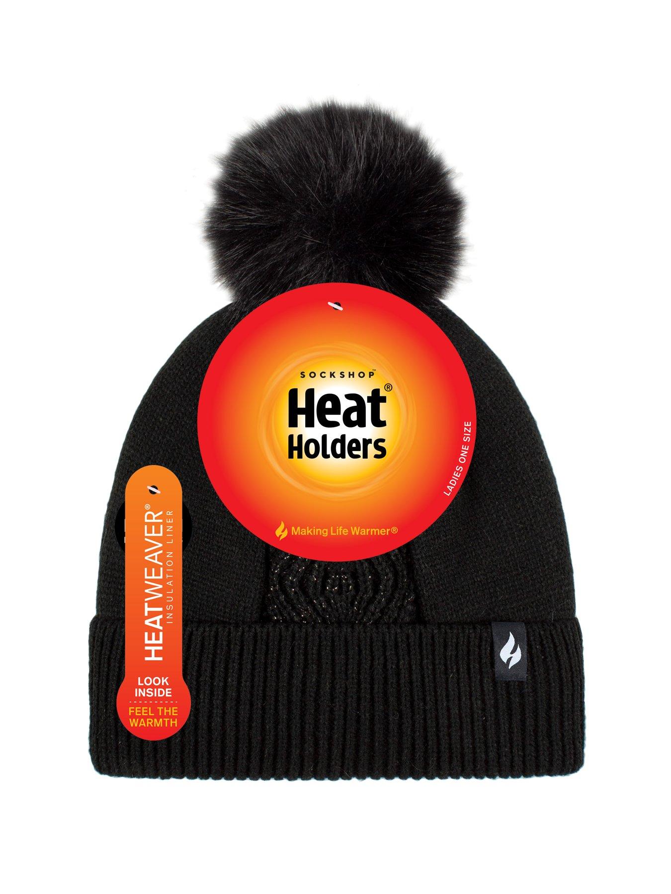 Image 4 of 4 of Heat Holders HEAT HOLDERS CENTRE CABLE HAT WITH LUREX - BLACK