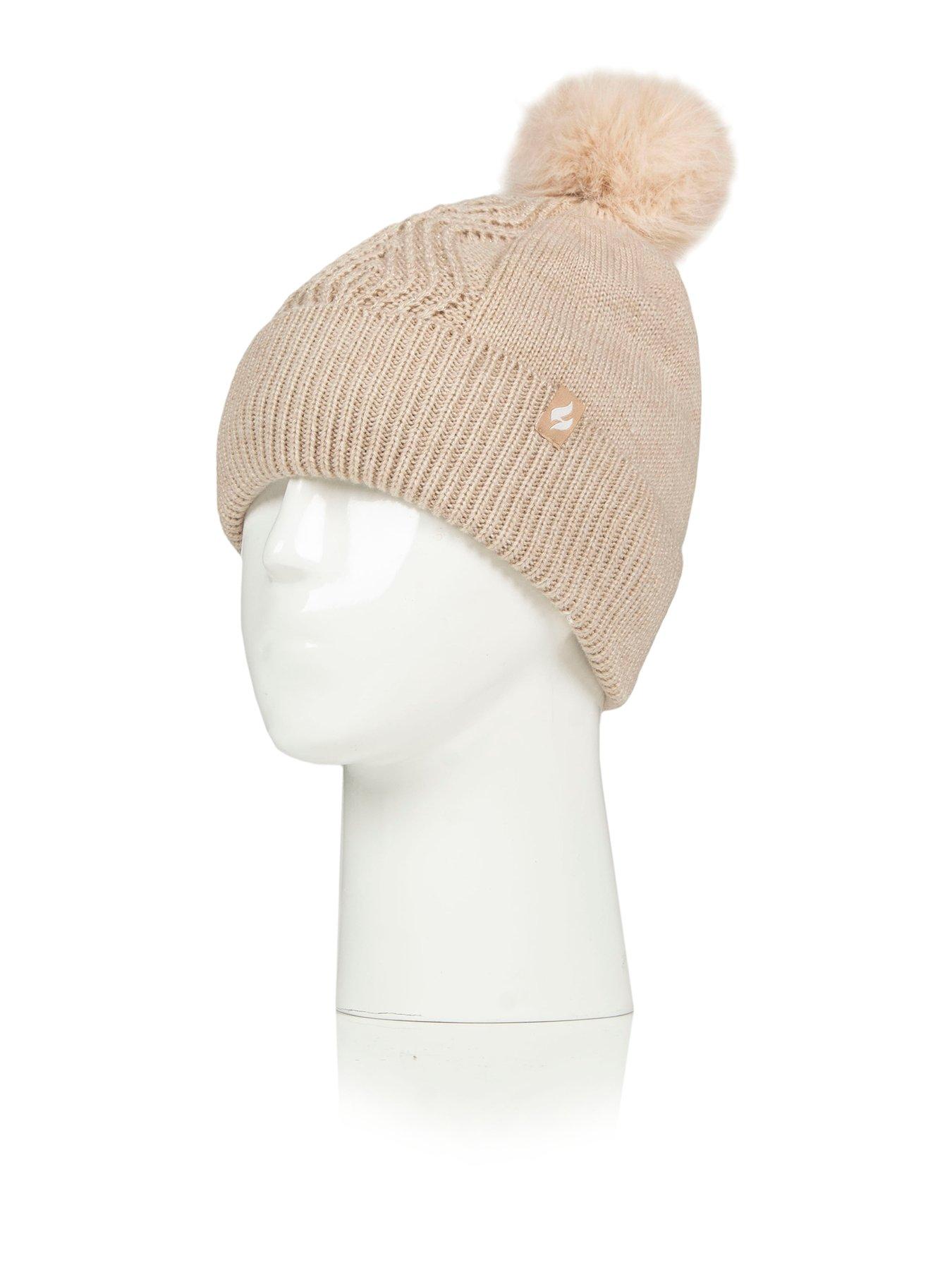 Image 1 of 4 of Heat Holders HEAT HOLDERS CENTRE CABLE HAT WITH LUREX - OATMEAL MELANGE