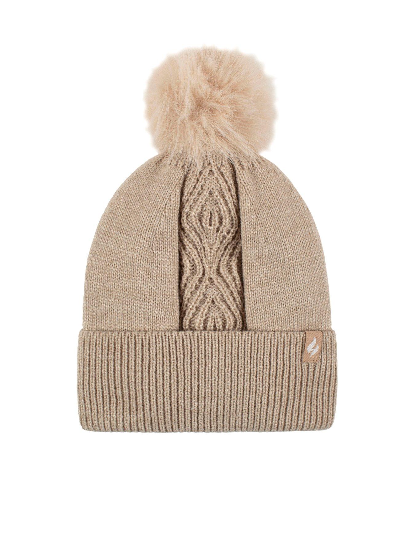Image 3 of 4 of Heat Holders HEAT HOLDERS CENTRE CABLE HAT WITH LUREX - OATMEAL MELANGE