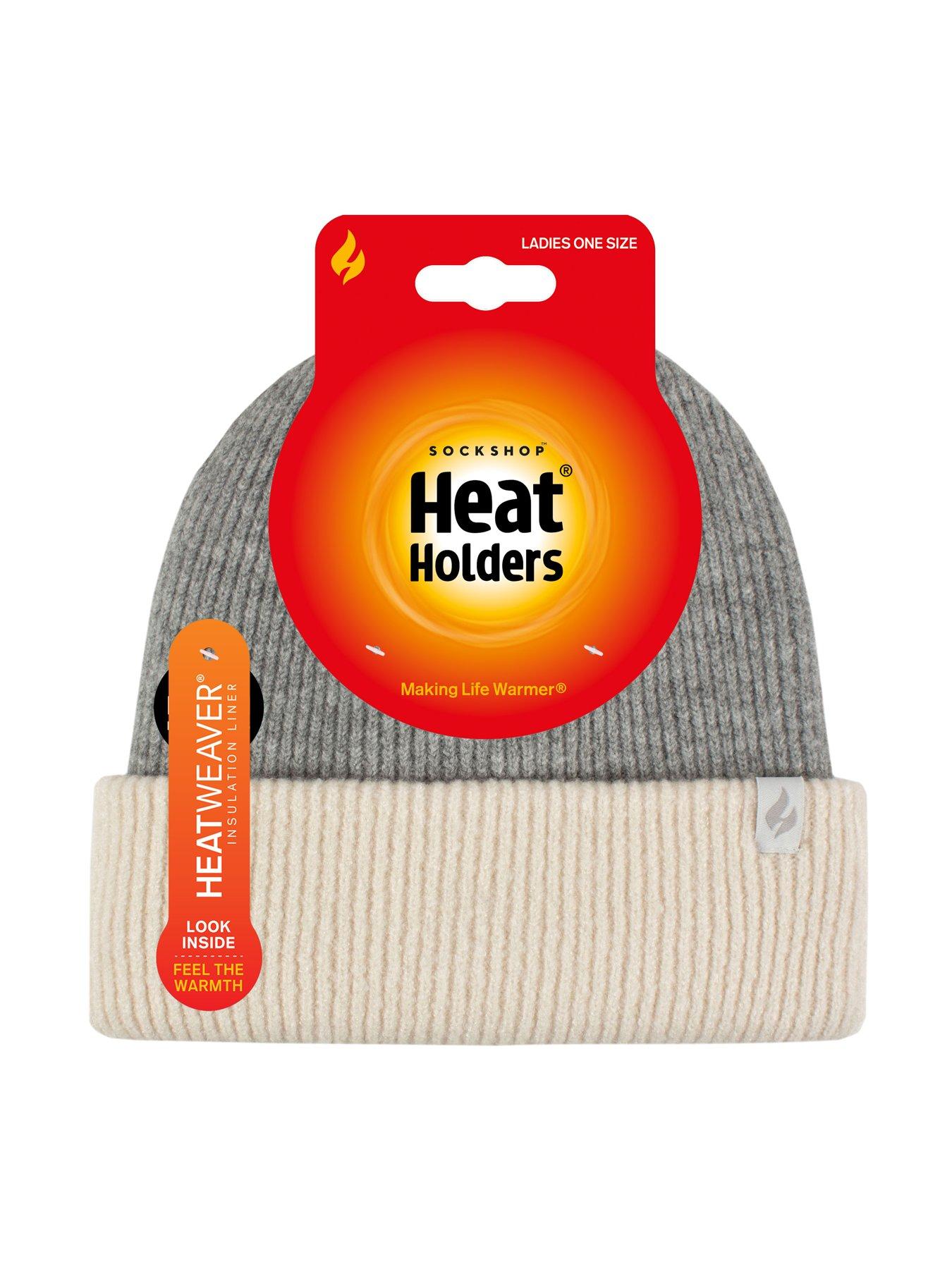 Image 4 of 4 of Heat Holders HEAT HOLDERS TWO TONE CONTRAST TURNOVER HAT - SILVER MELANGE