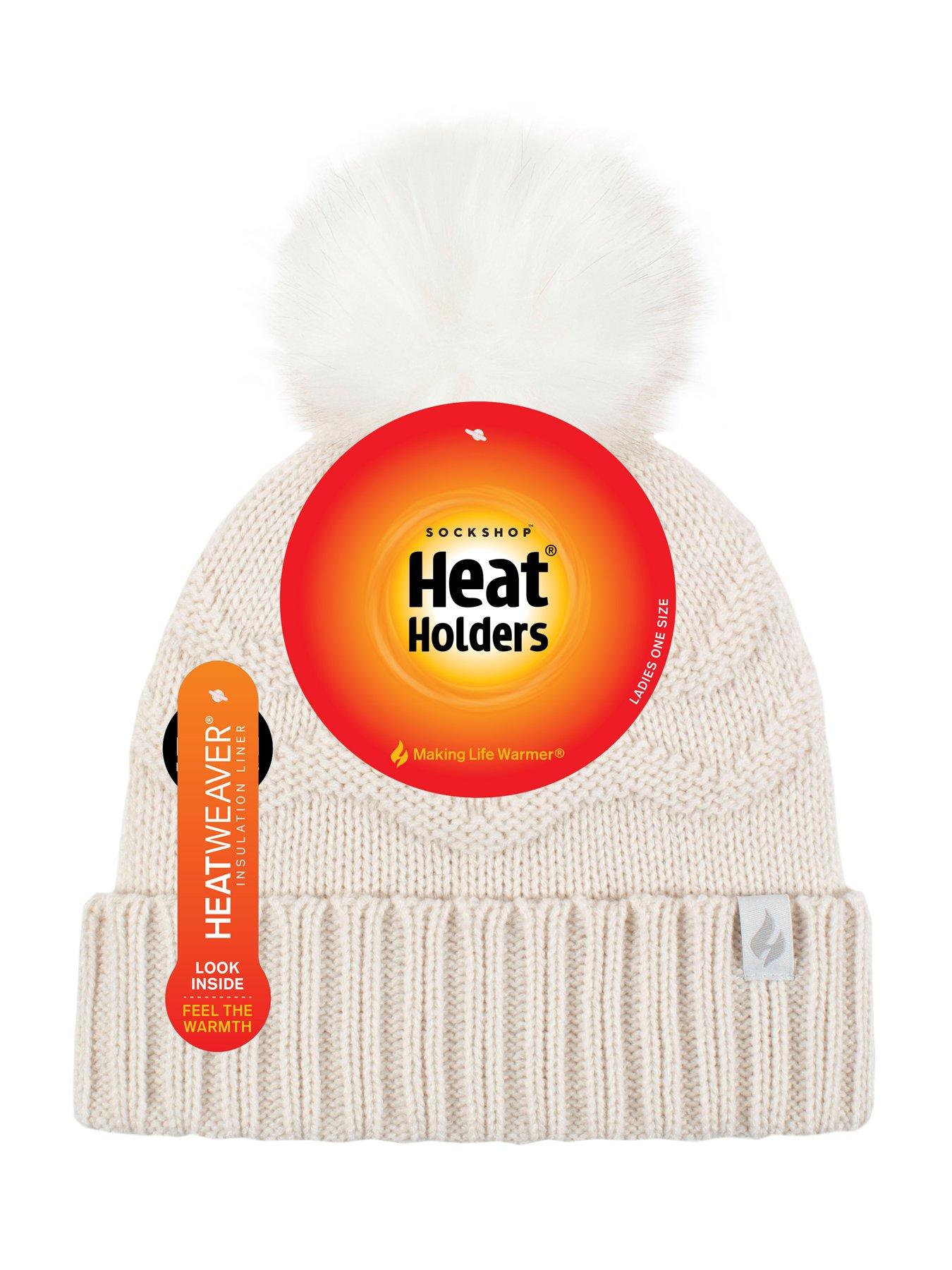 Image 3 of 3 of Heat Holders HEAT HOLDERS ZIG ZAG TURNOVER CUFF POM POM HAT - CREAM