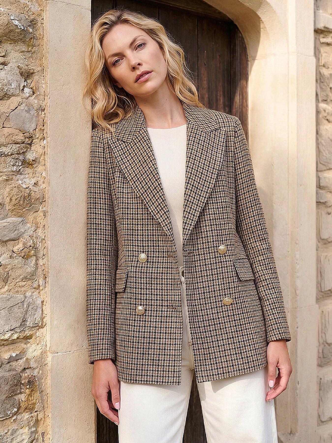 Image 1 of 4 of Roman Tweed Double Breasted Blazer