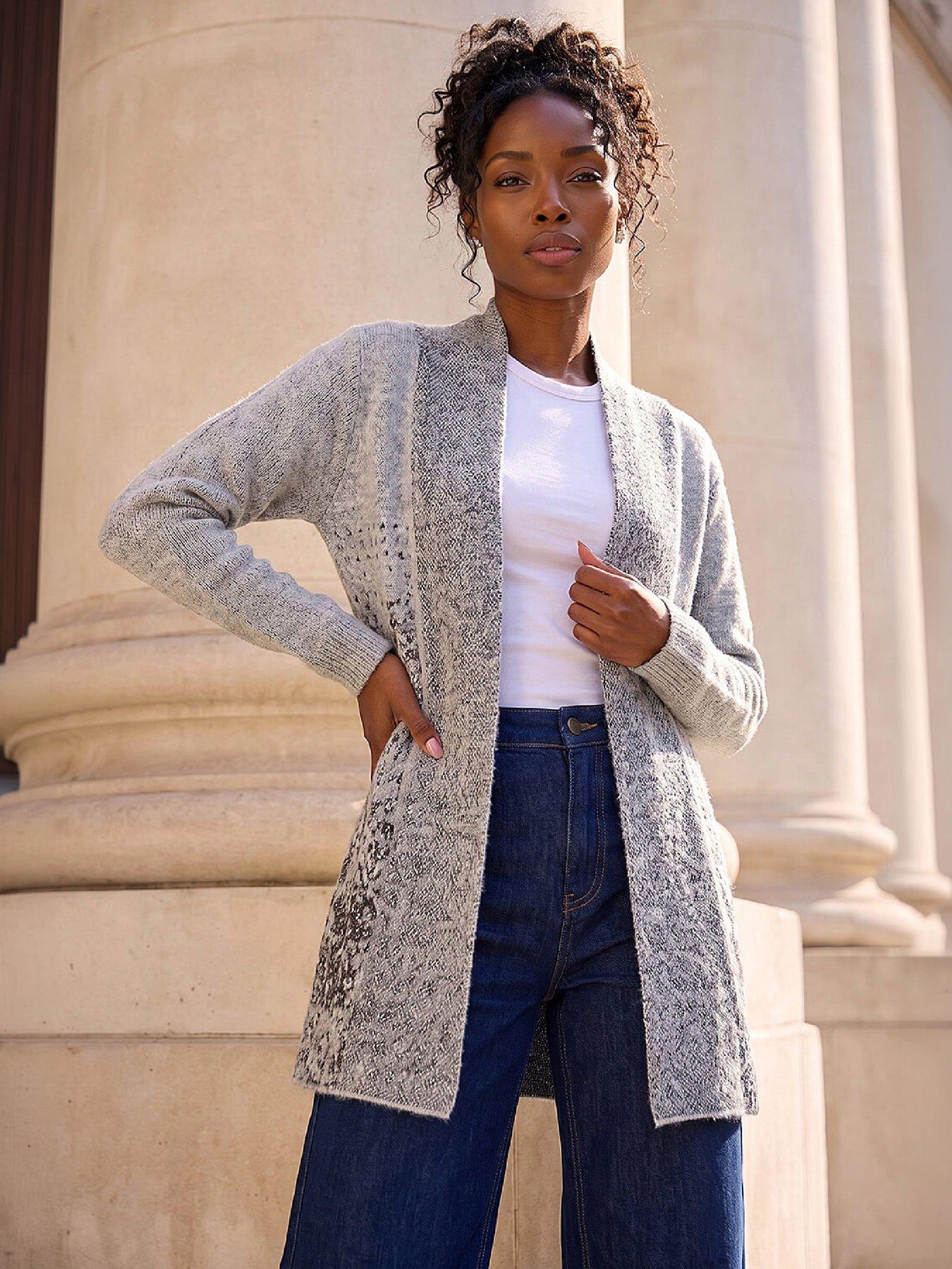Image 1 of 4 of Roman Shimmer Long Cardigan