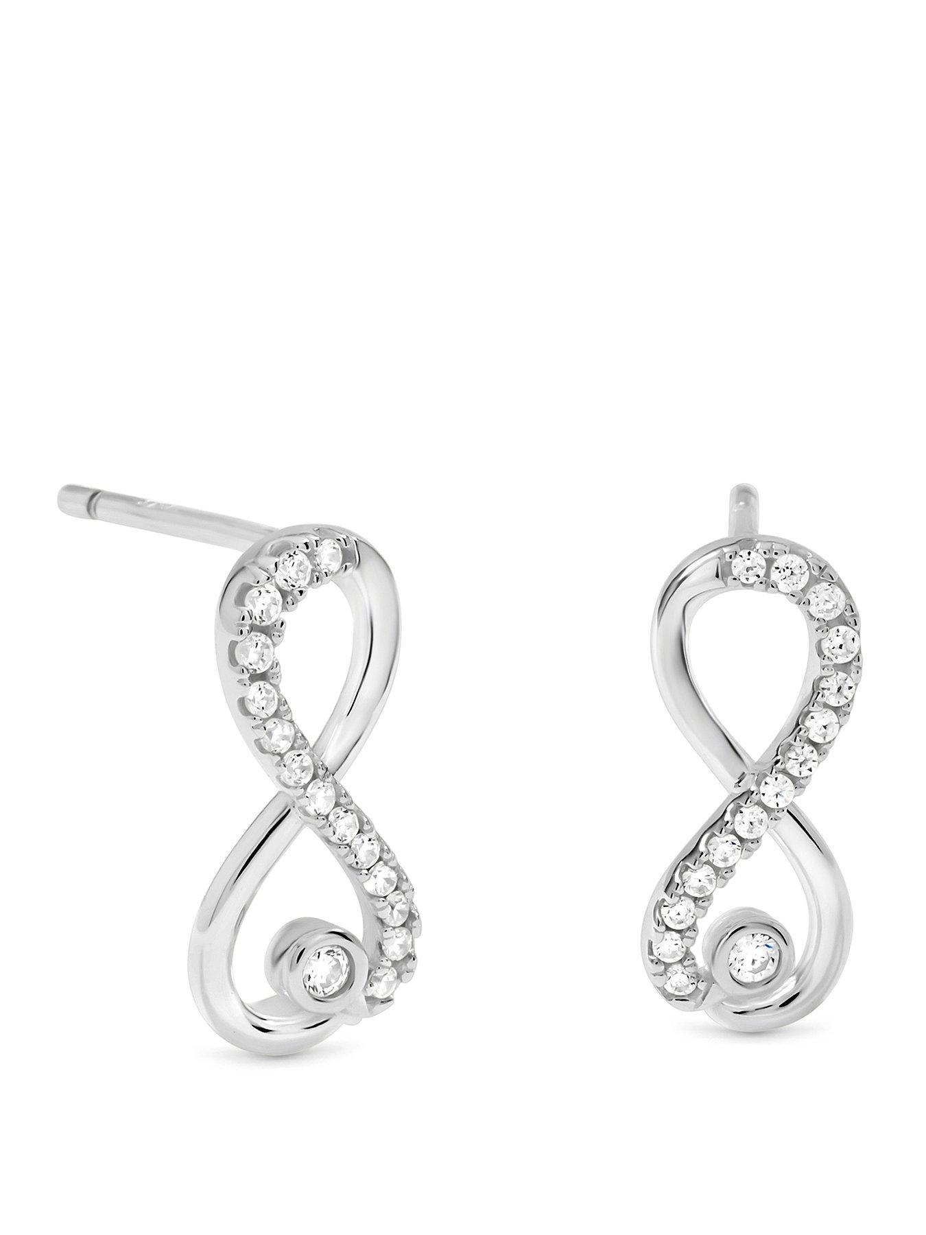 Jon Richard Simply Silver 925 Sterling Silver Infinity Stud Earrings