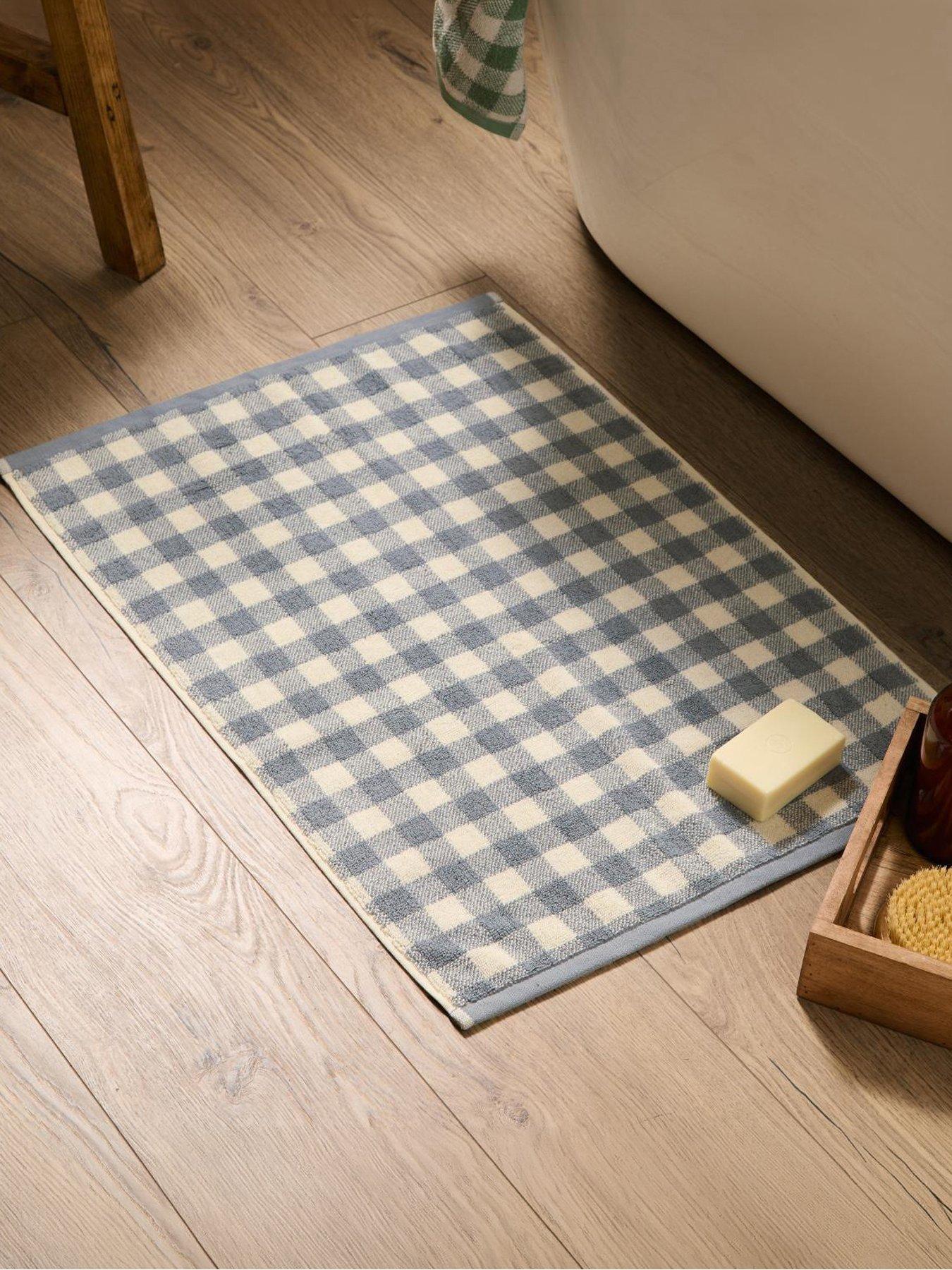 Yard Barton Check 50x70 Bath Mat Denim Blue