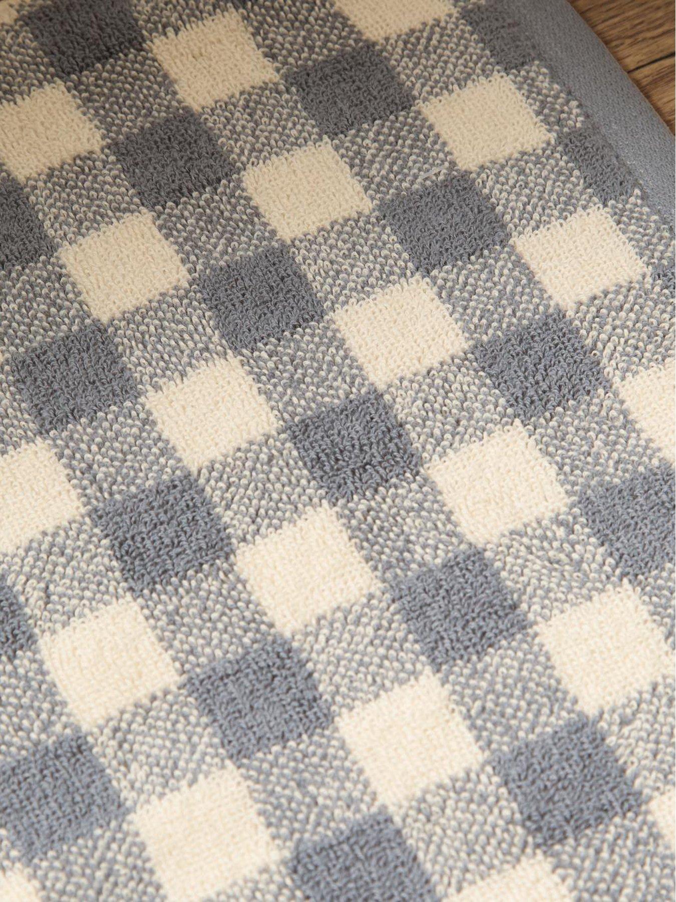Image 4 of 4 of Yard Barton Check 50x70 Bath Mat Denim Blue