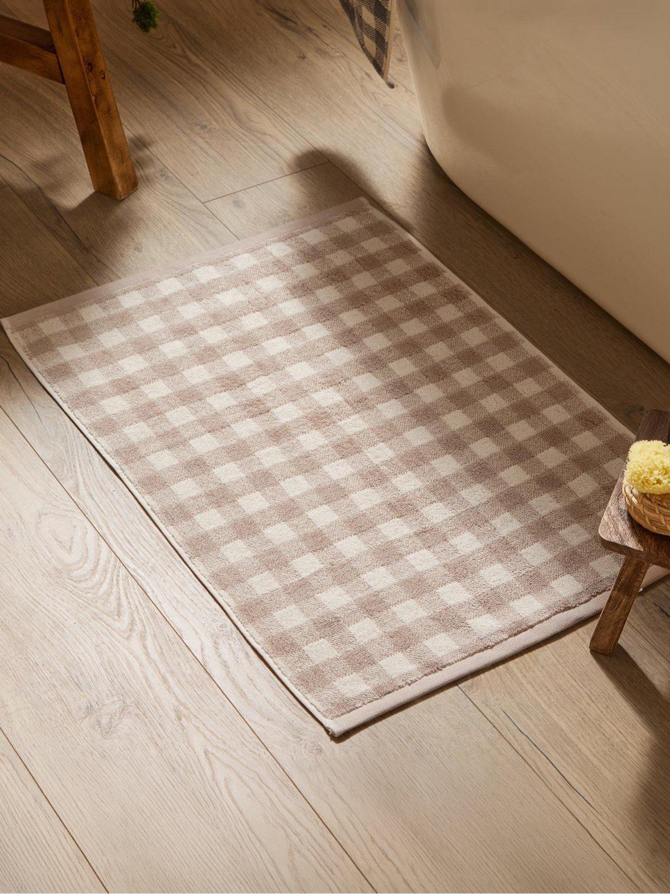 Yard Barton Check 50x70 Bath Mat Denim Blue