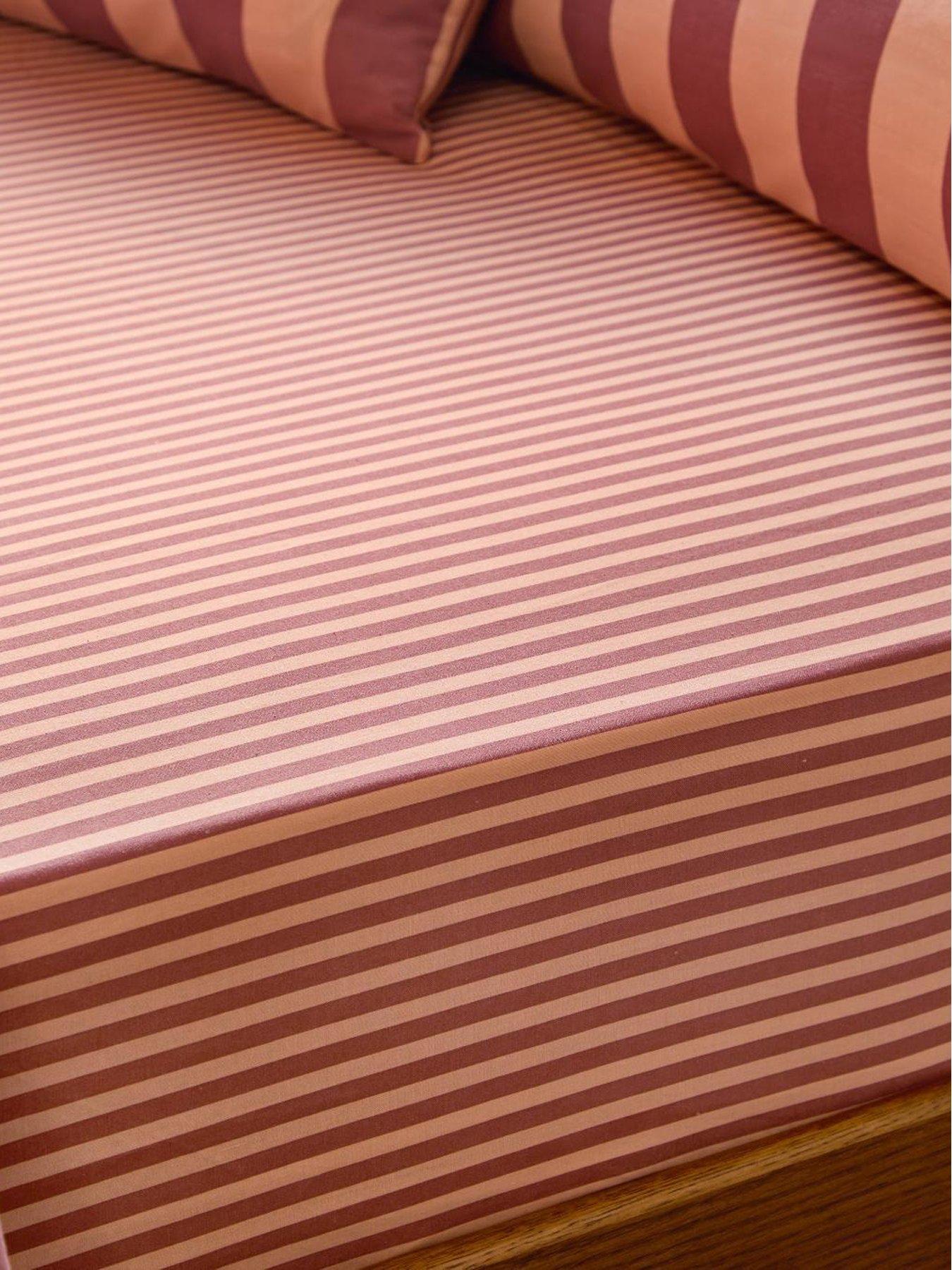 Image 3 of 3 of Furn The Ultimate Stripe Double Fitted Sheet Raspberry Smoothie