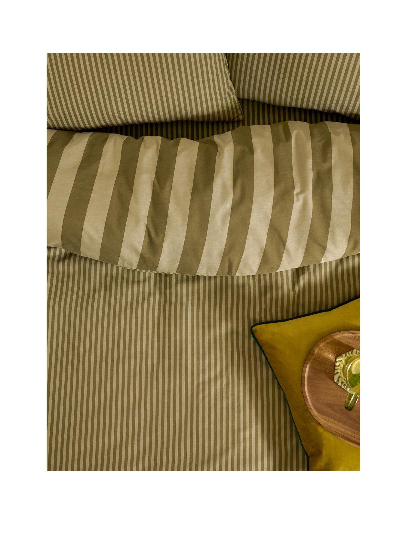 Image 2 of 3 of Furn The Ultimate Stripe Single Fitted Sheet Green Tea