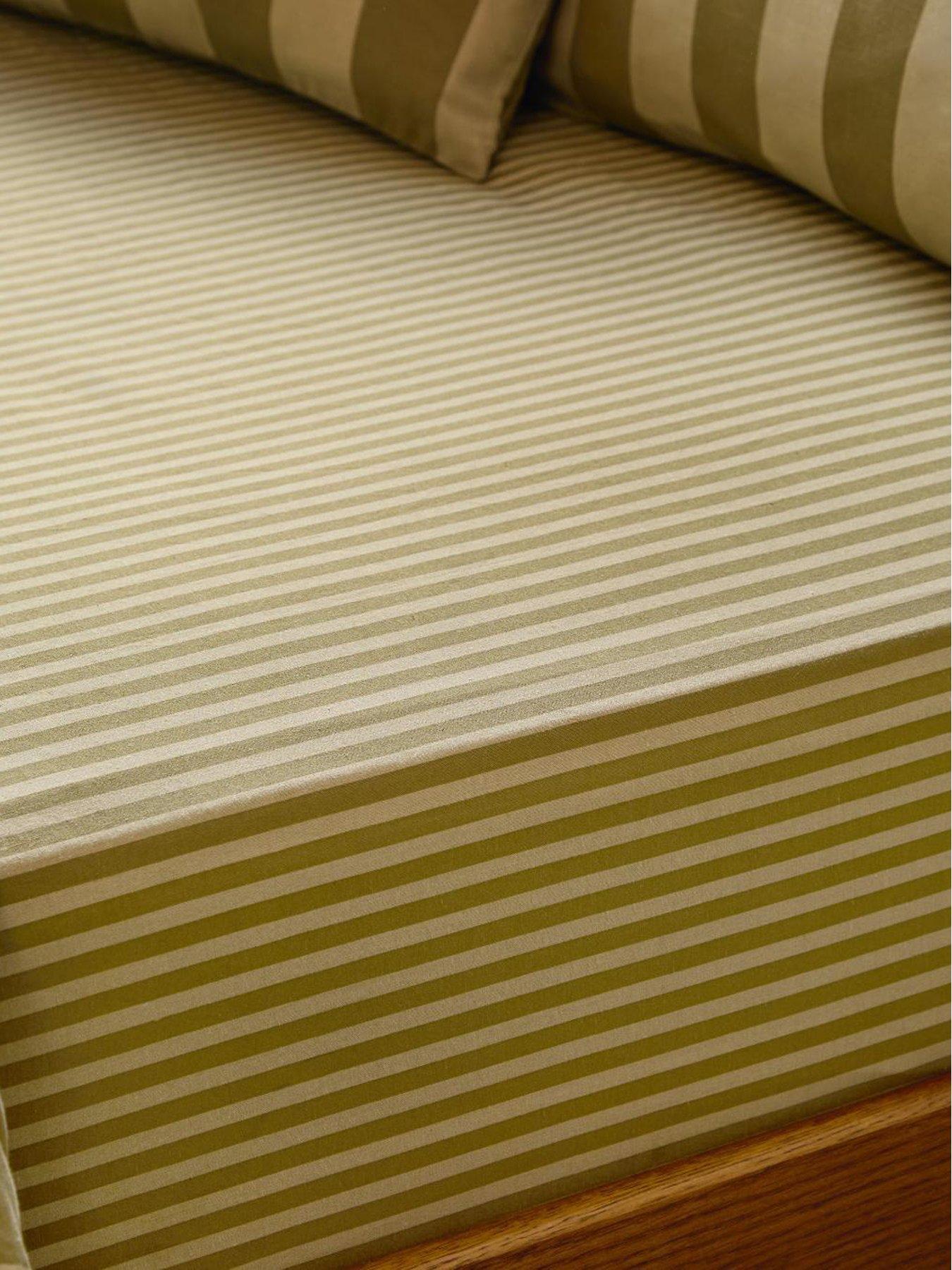 Image 3 of 3 of Furn The Ultimate Stripe Single Fitted Sheet Green Tea
