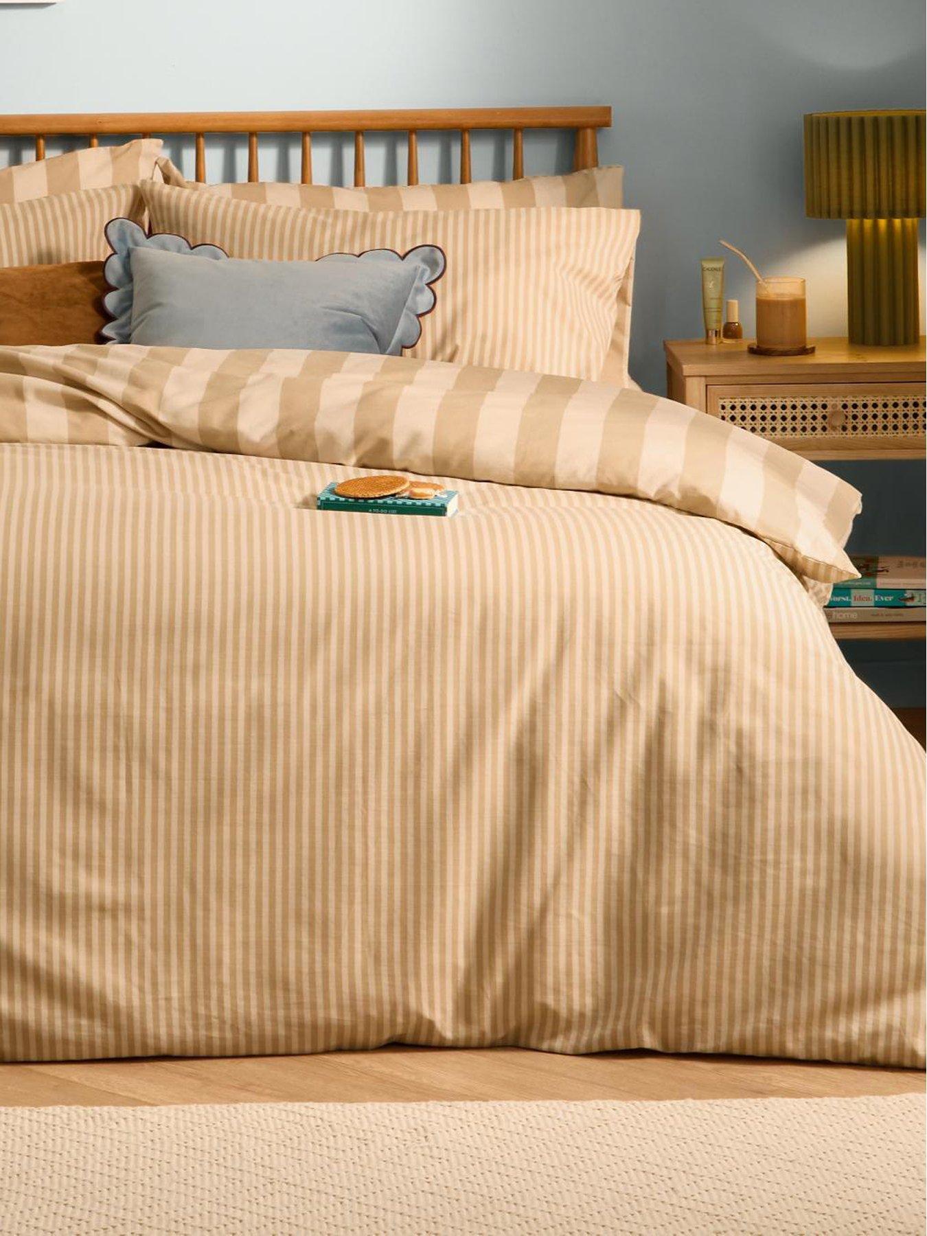 Image 4 of 4 of Furn The Ultimate Stripe Single Duvet Set Caramel Latte
