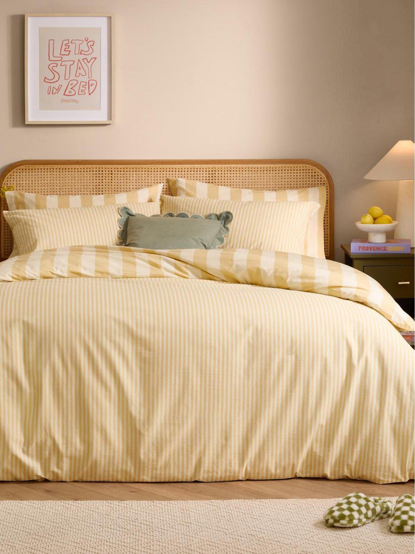 Image 1 of 4 of Furn The Ultimate Stripe Single Duvet Set Custard Cream