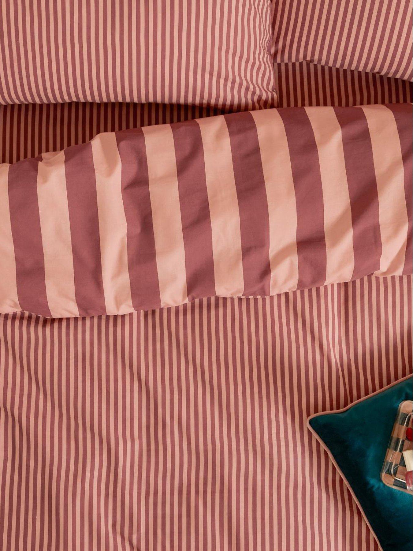 Image 3 of 4 of Furn The Ultimate Stripe Double Duvet Set Raspberry Smoothie