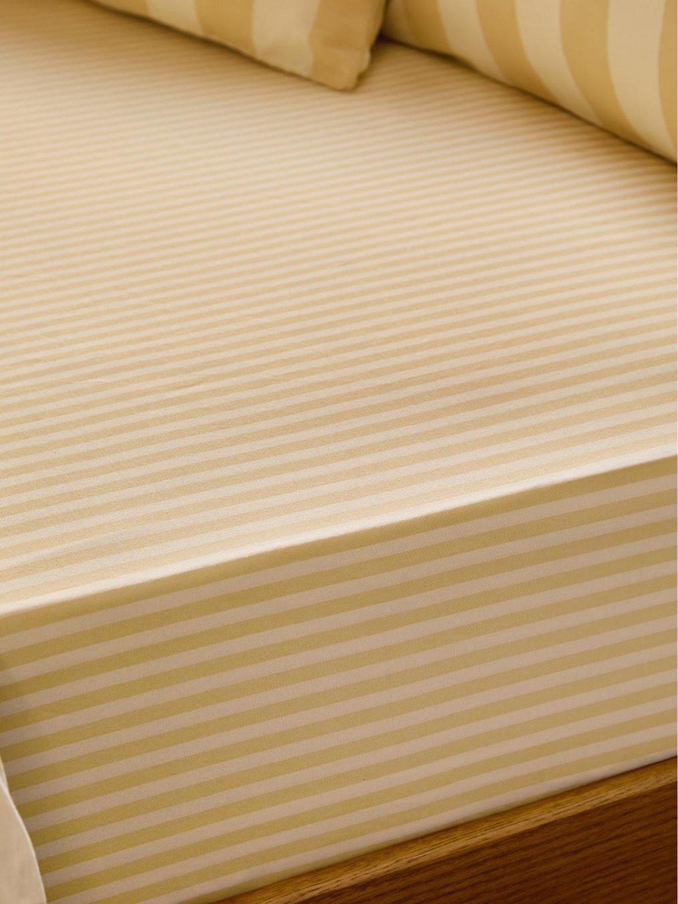Image 3 of 3 of Furn The Ultimate Stripe Single Fitted Sheet Custard Cream