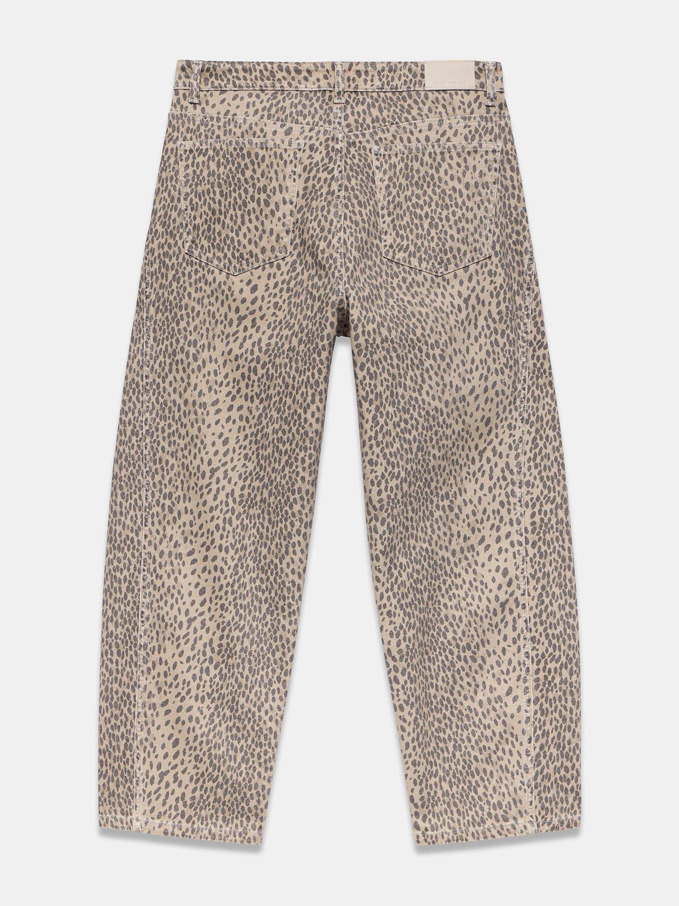 Image 6 of 6 of Mint Velvet Leopard Print Tapered Jean - Cream