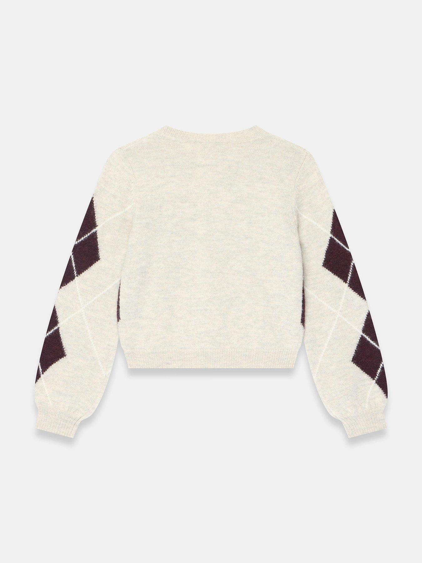 Image 6 of 6 of Mint Velvet Neutral Argyle Cardigan