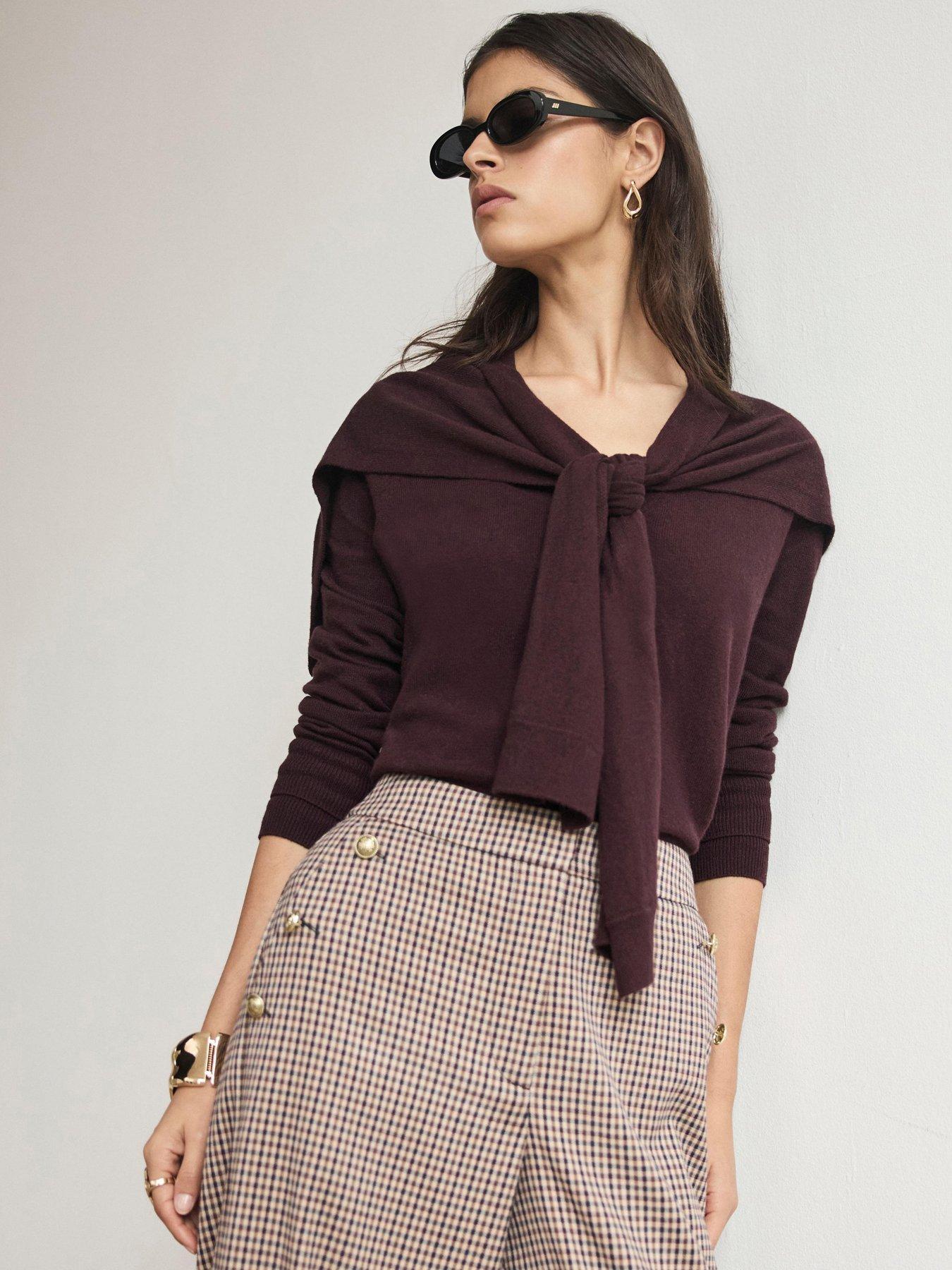 Mint Velvet Burgundy Scarf Cardi