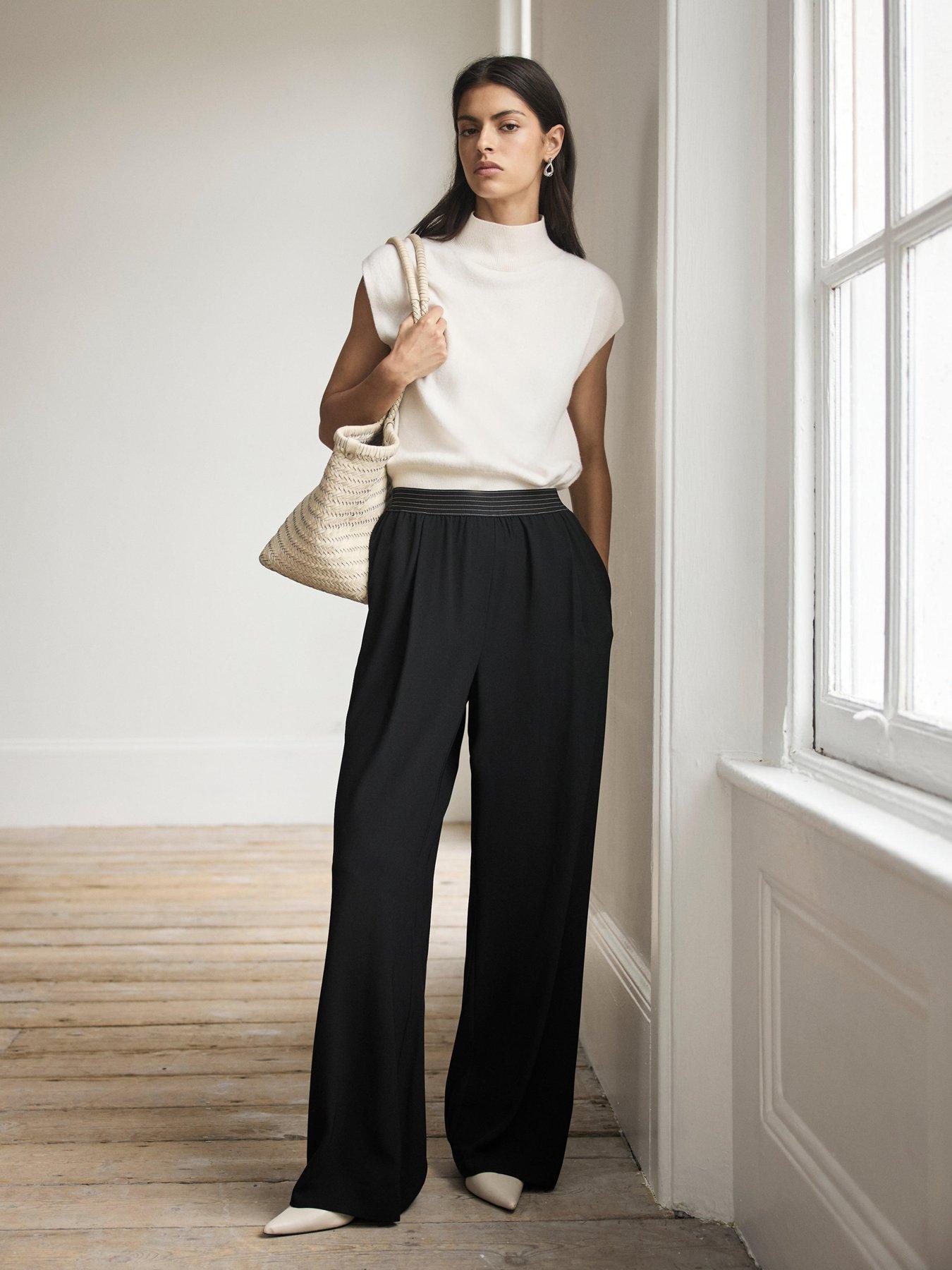 Image 2 of 6 of Mint Velvet Waistband Trouser - Black