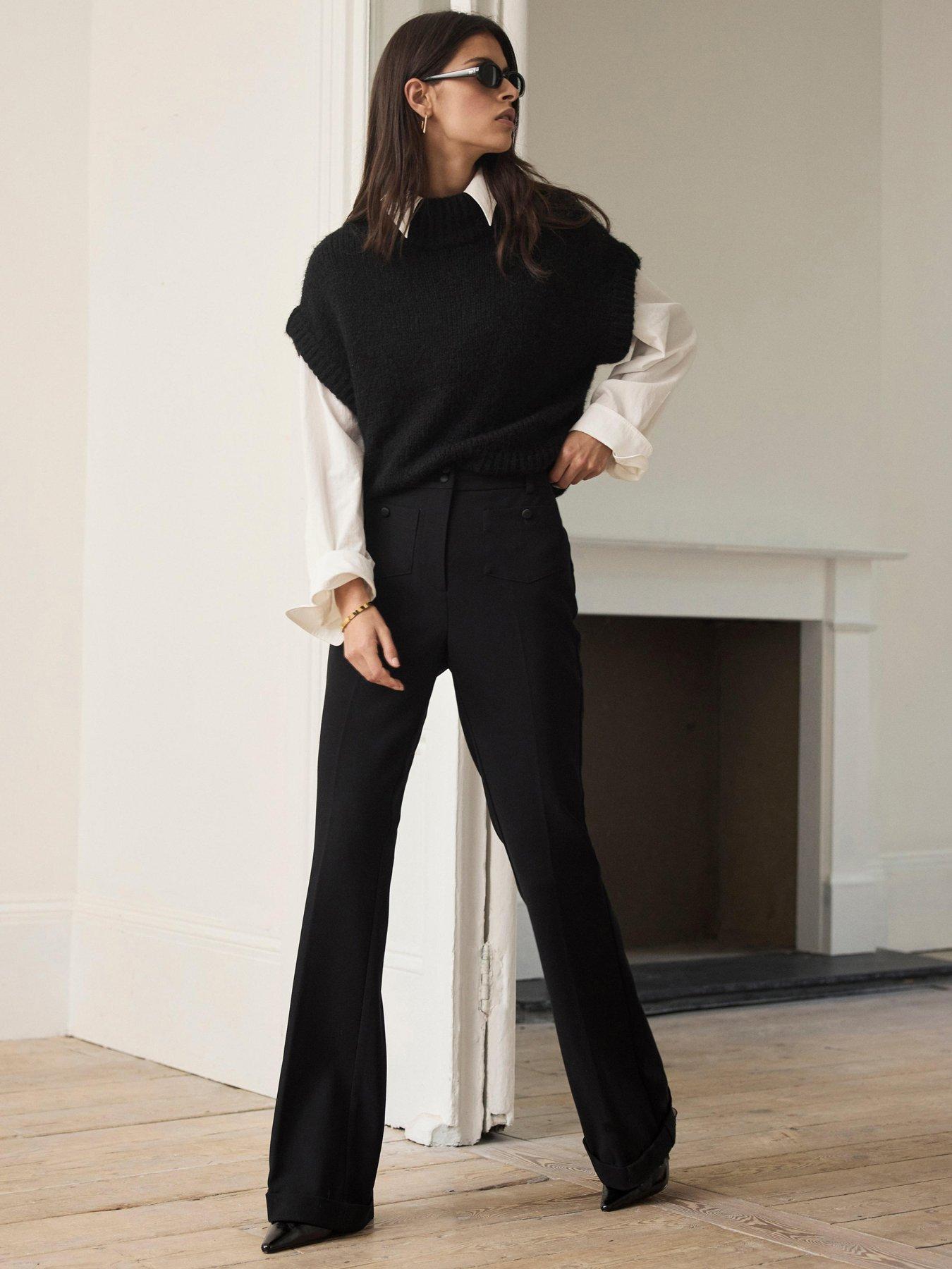Mint Velvet Black Patch Pocket Flare