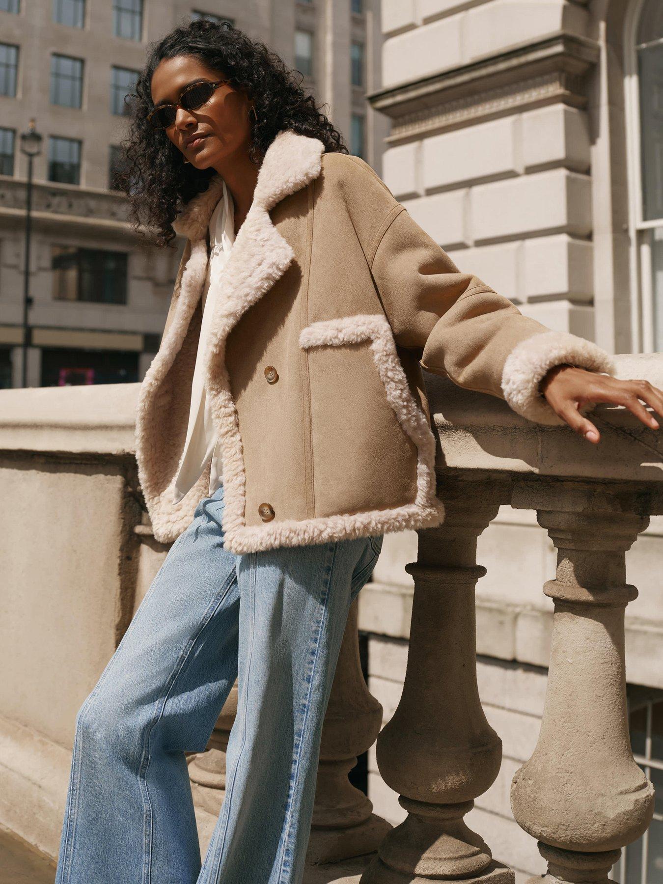 Mint Velvet Shaggy Bonded Coat