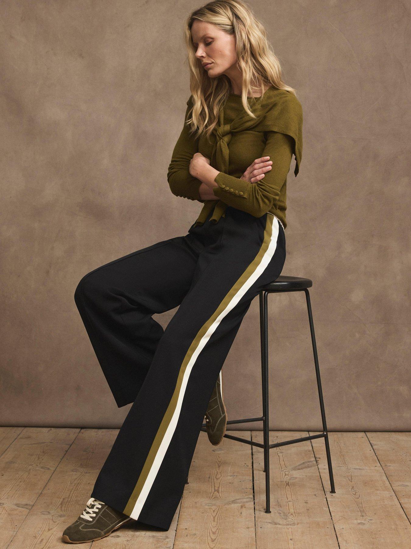 Mint Velvet Black Tie Waist Track Pant