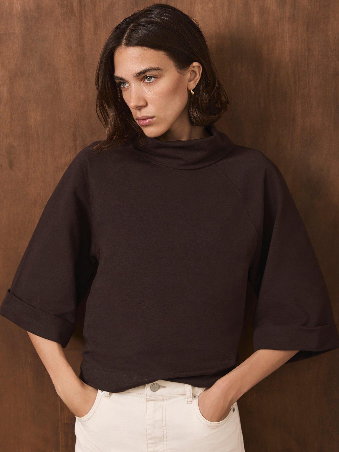 Image 3 of 6 of Mint Velvet Brown Sweat T-shirt