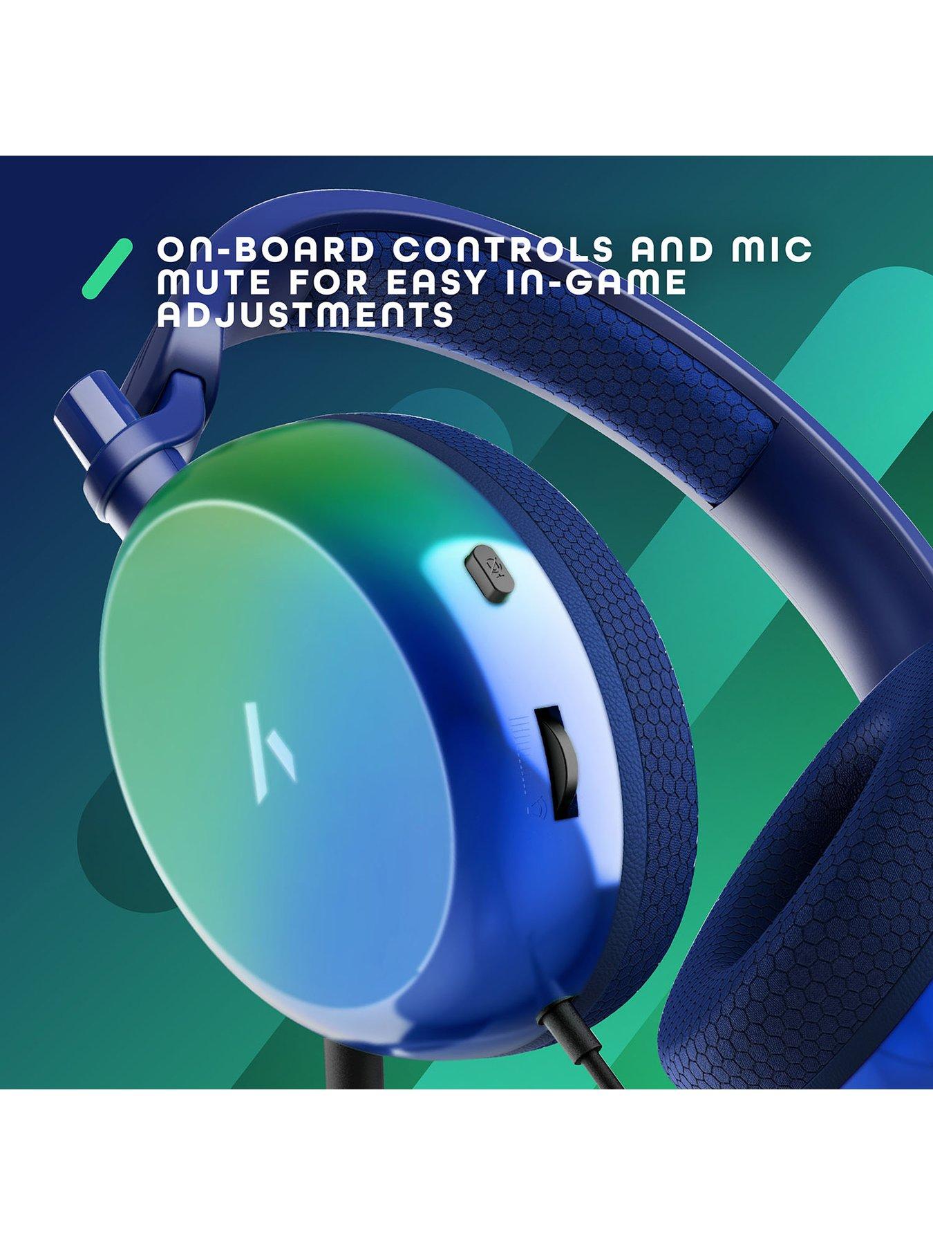 Image 6 of 7 of Stealth Stealth C6 STRIKE Gaming Headset for PS, XBOX, Switch, PC, Mobile and Tablet - Green/Blue