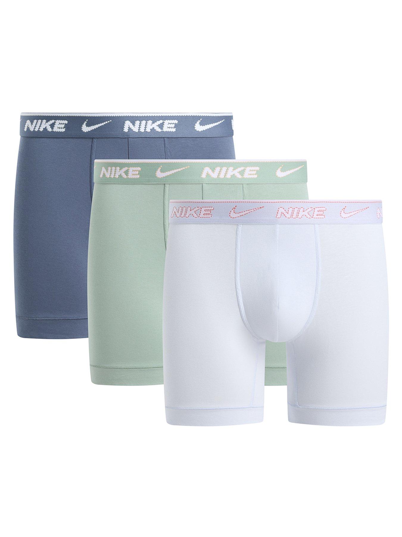 Image 1 of 2 of Nike Essential Cotton Straight 3 Pack Boxer Brief - Green