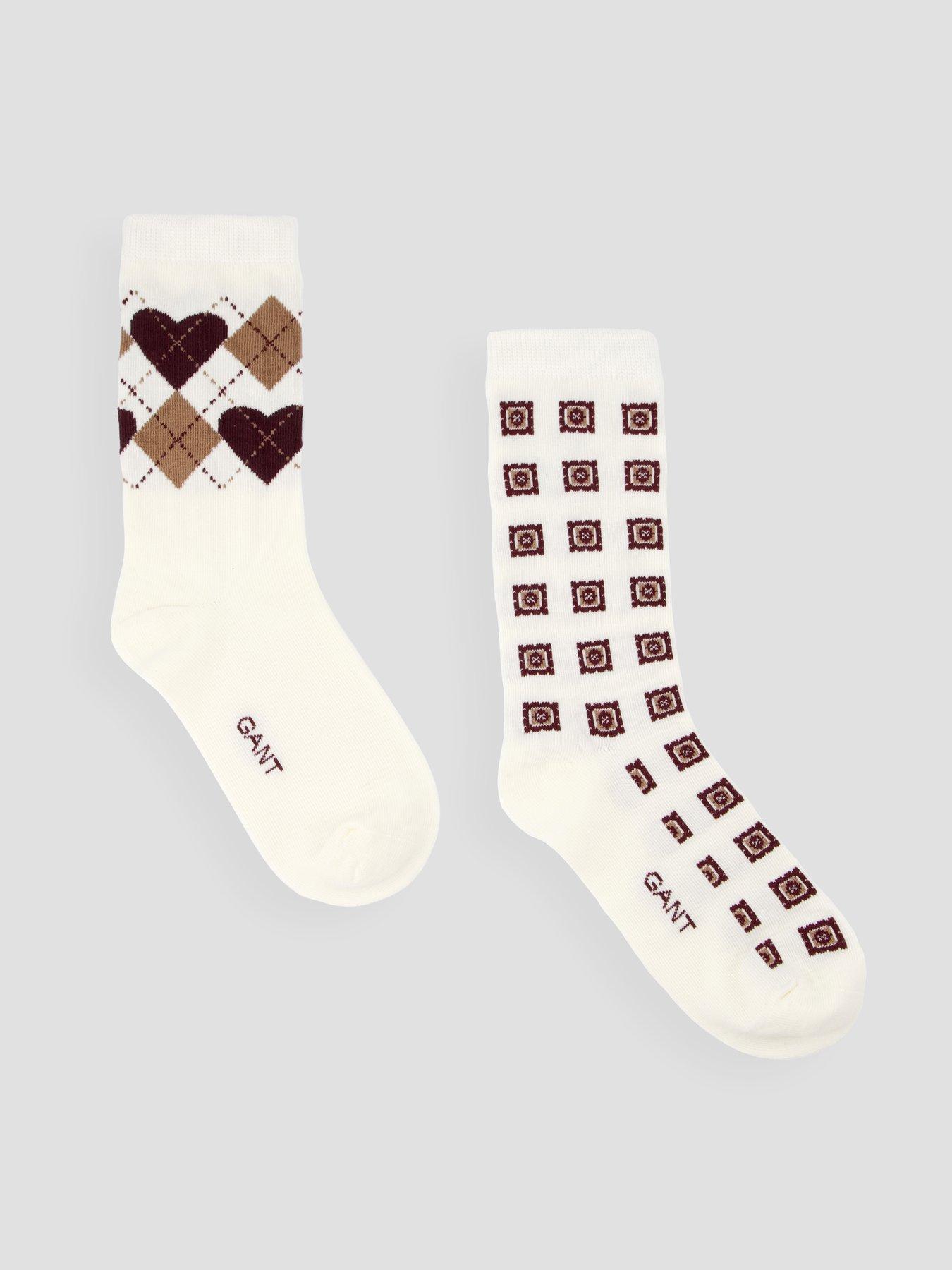 Image 1 of 5 of GANT Argyle Heart 2 Pack Socks Gift Box