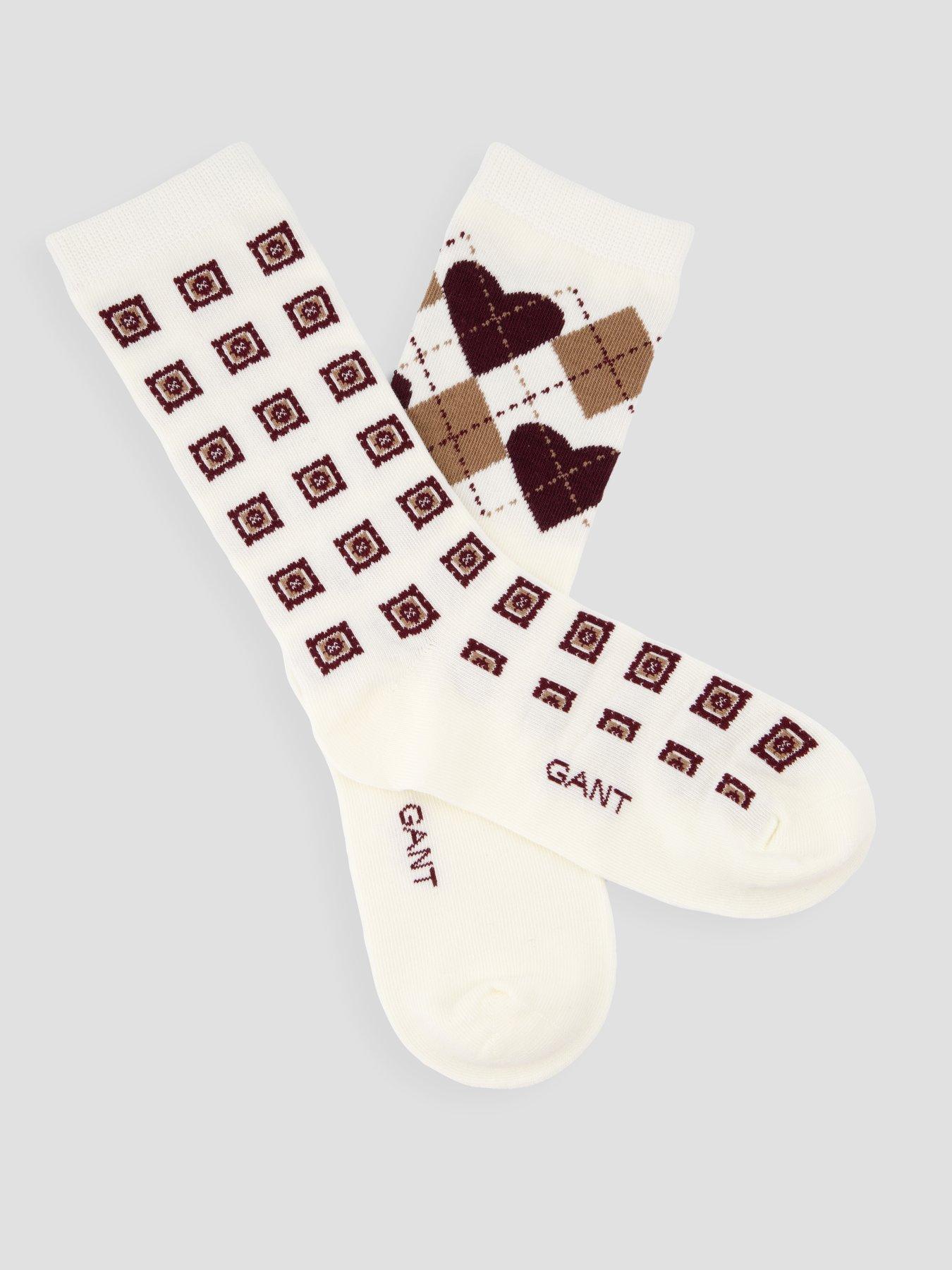 Image 2 of 5 of GANT Argyle Heart 2 Pack Socks Gift Box