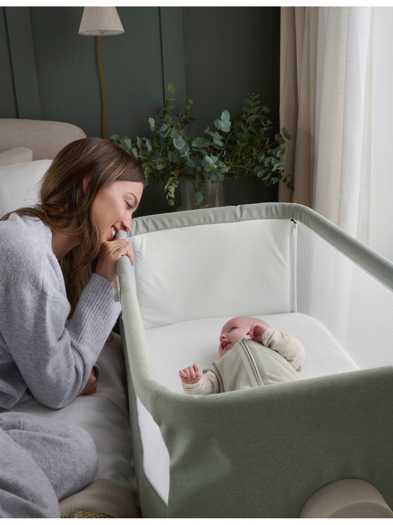 Image 6 of 7 of Mamas & Papas Lua Bedside Crib Sage