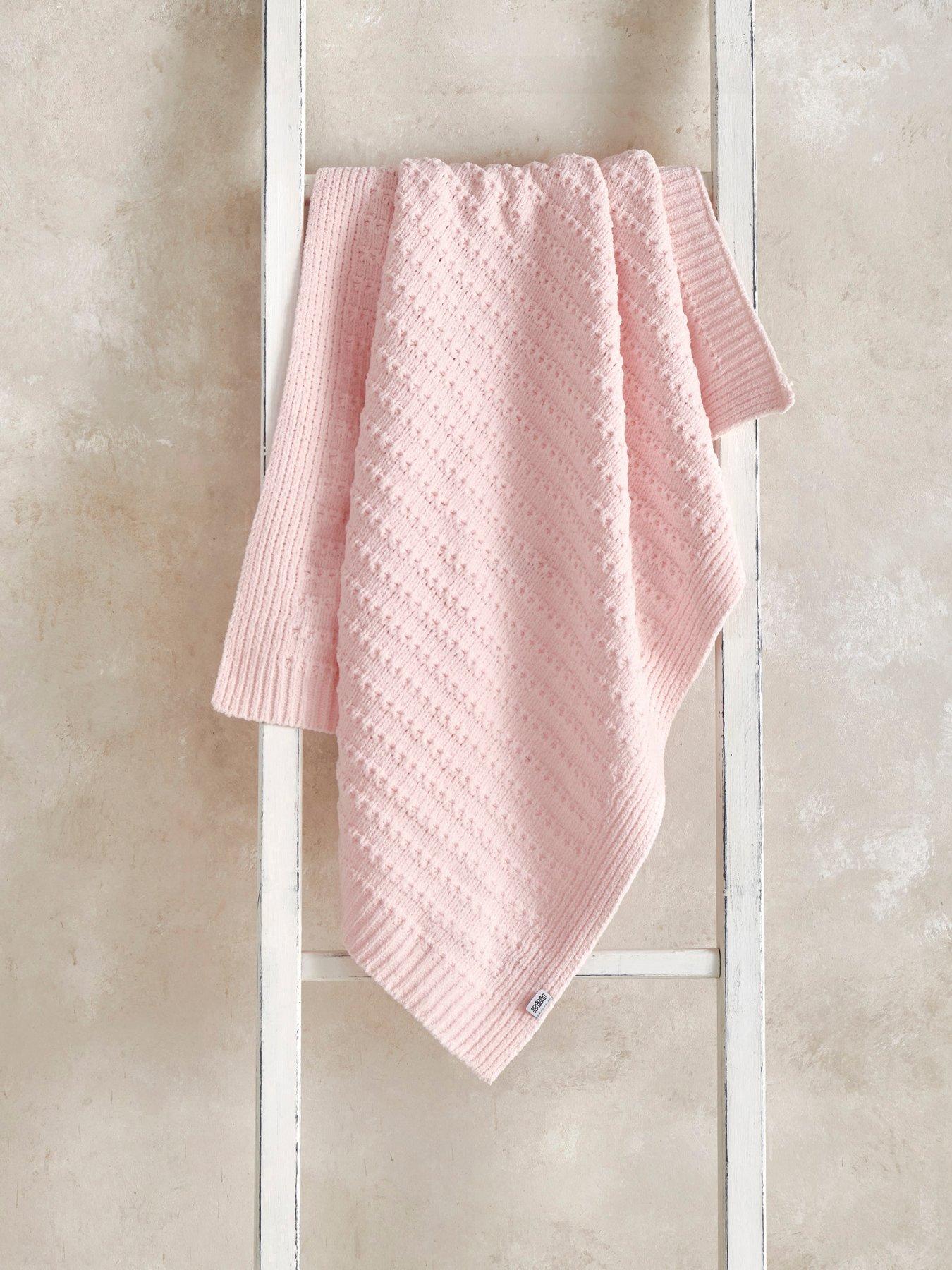 Mamas & Papas Chenille Blanket - Pink in One Colour