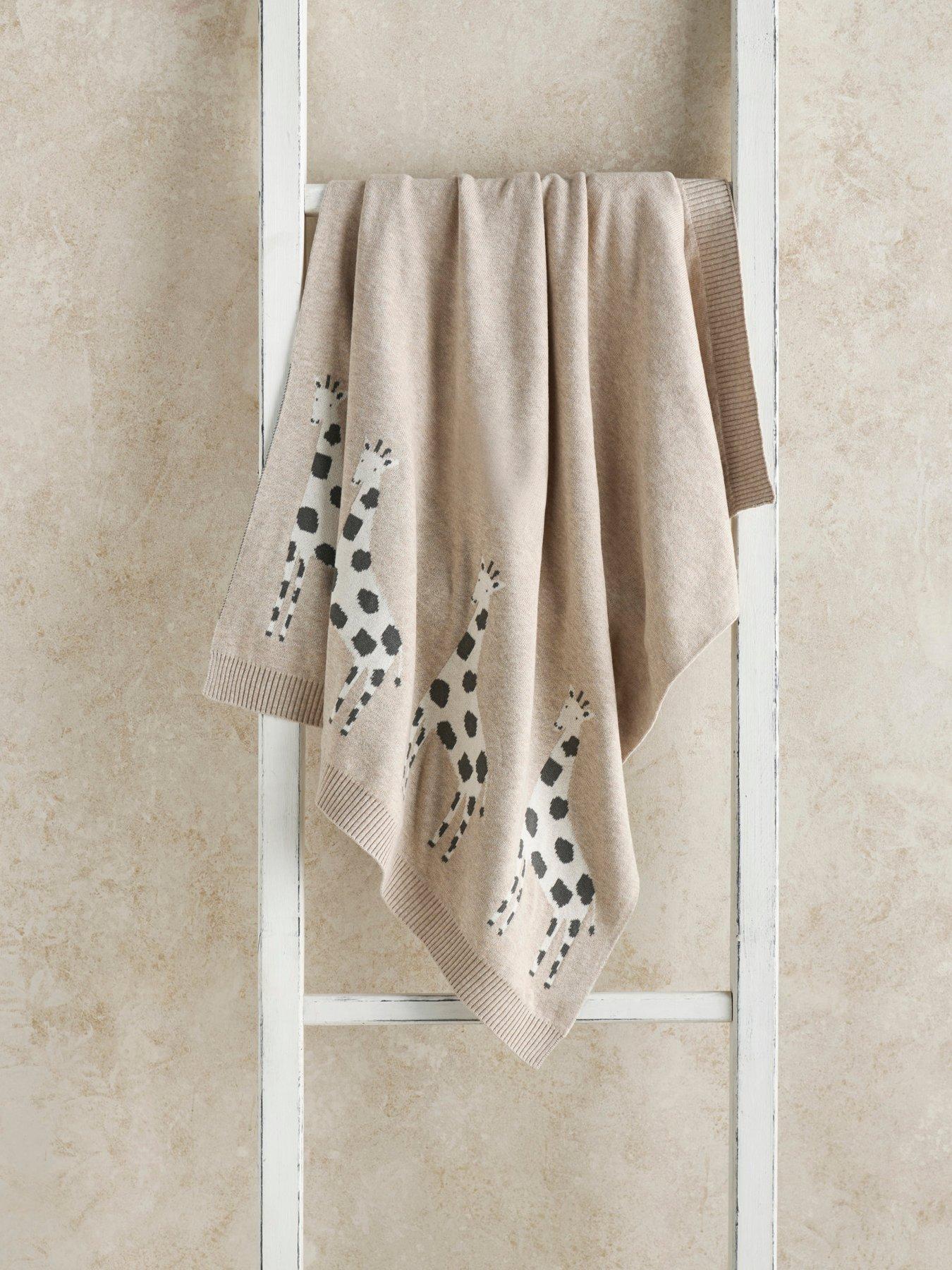 Mamas & Papas Knitted Blanket - Giraffe Oatmeal