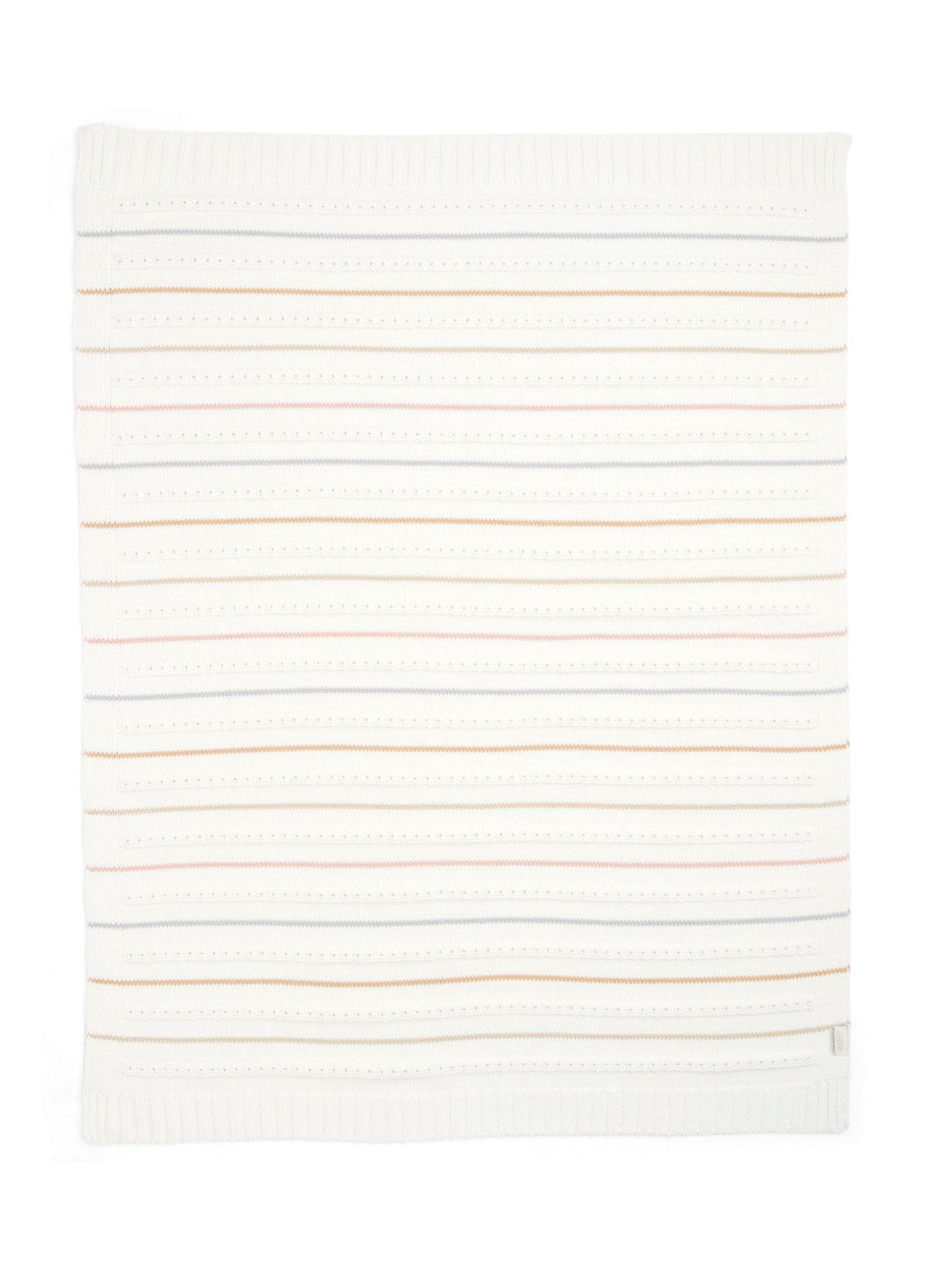 Image 3 of 4 of Mamas & Papas Knitted Blanket - Neutral Stripe