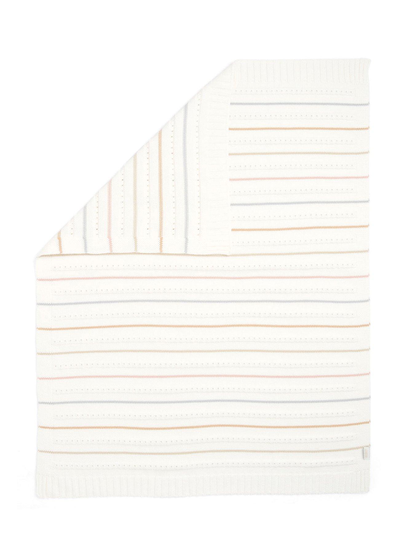 Image 4 of 4 of Mamas & Papas Knitted Blanket - Neutral Stripe