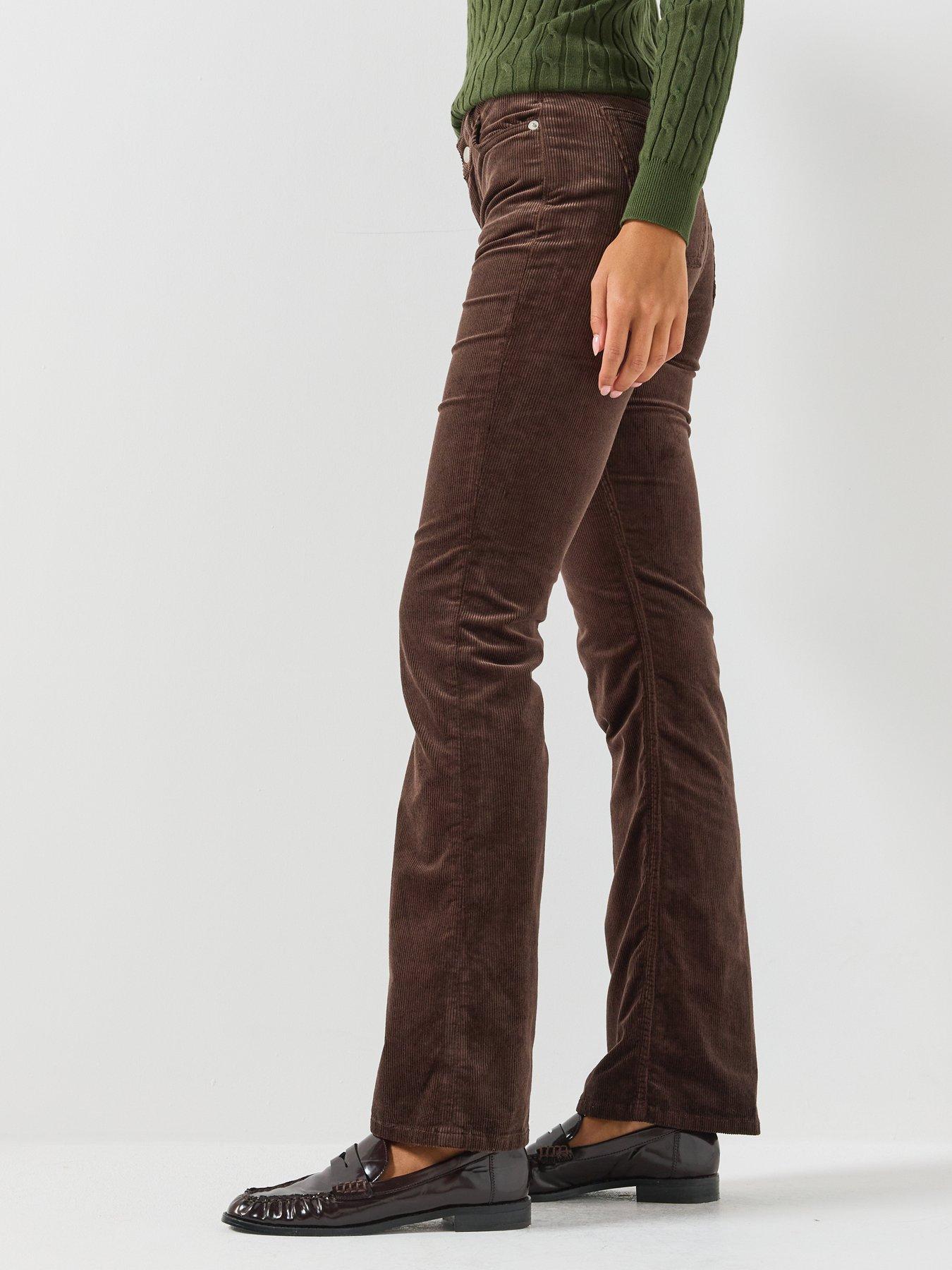 Image 5 of 6 of GANT Womens Corduroy Flare Stretch Jeans - Brown