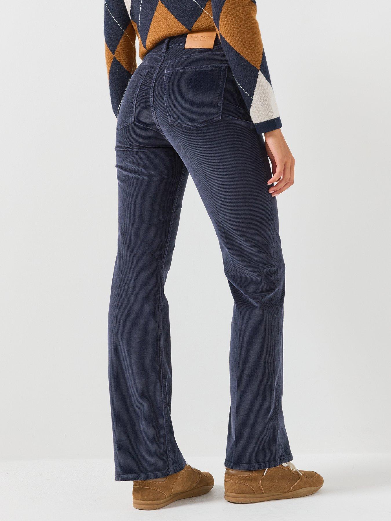 Image 2 of 6 of GANT Womens Corduroy Slim Flare Jeans - Blue